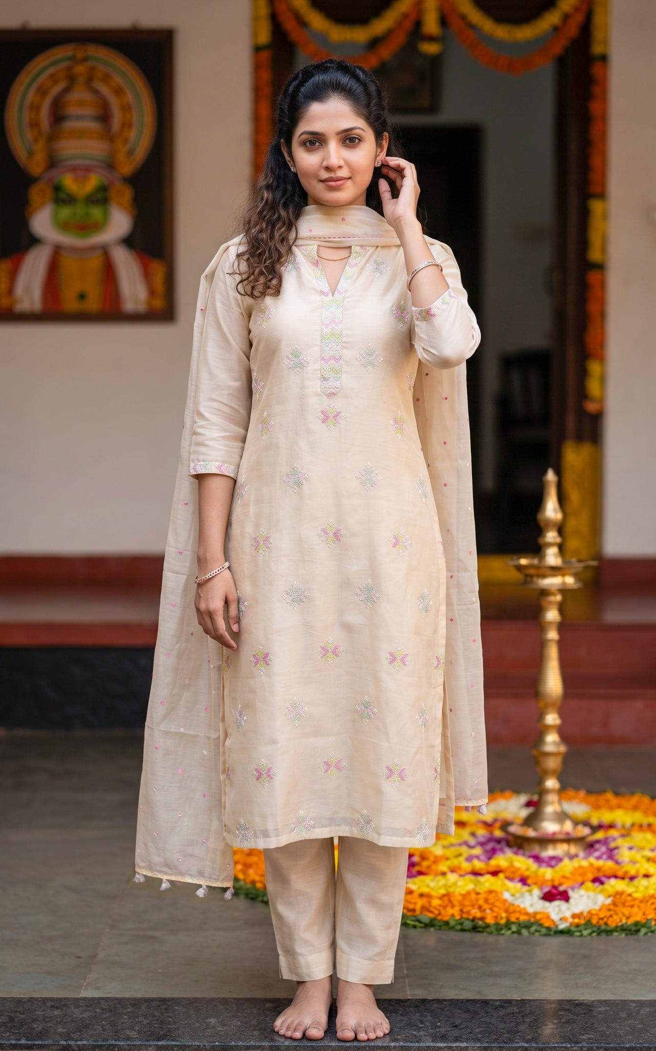 Prakruthi B (Kurti+Pant+Dupatta)