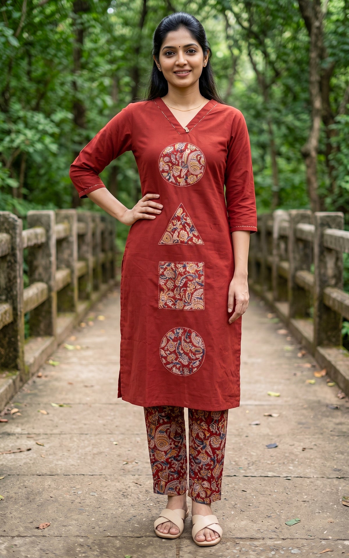 Boomika Red (Kurti+Pant)