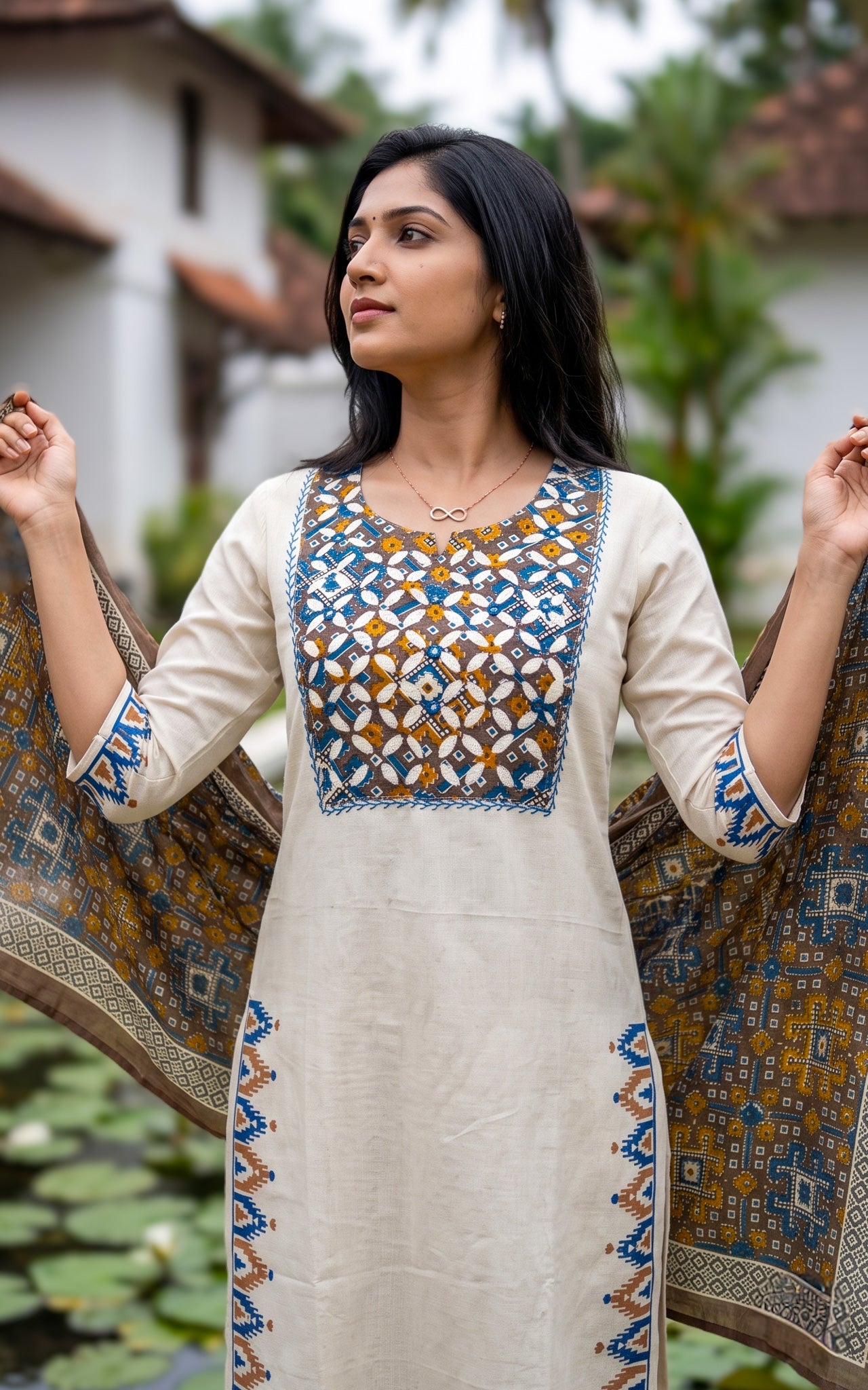 Viviana Handblock B (Kurti+Pant+Dupatta)