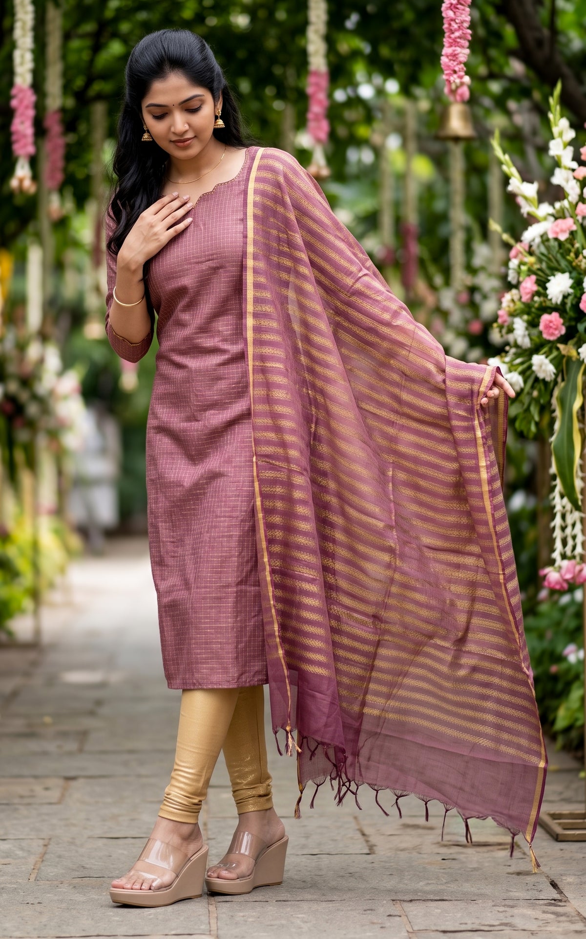 Narumugai Dusty Rose (Kurti+Dupatta)