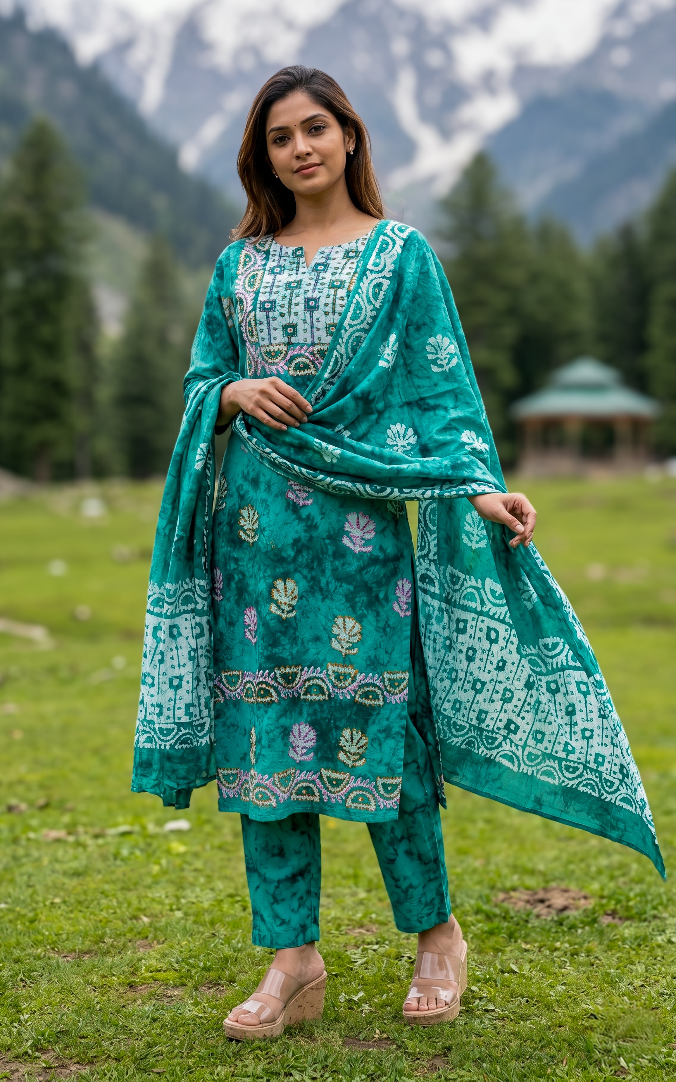 Merline A (Kurti+Pant+Dupatta)