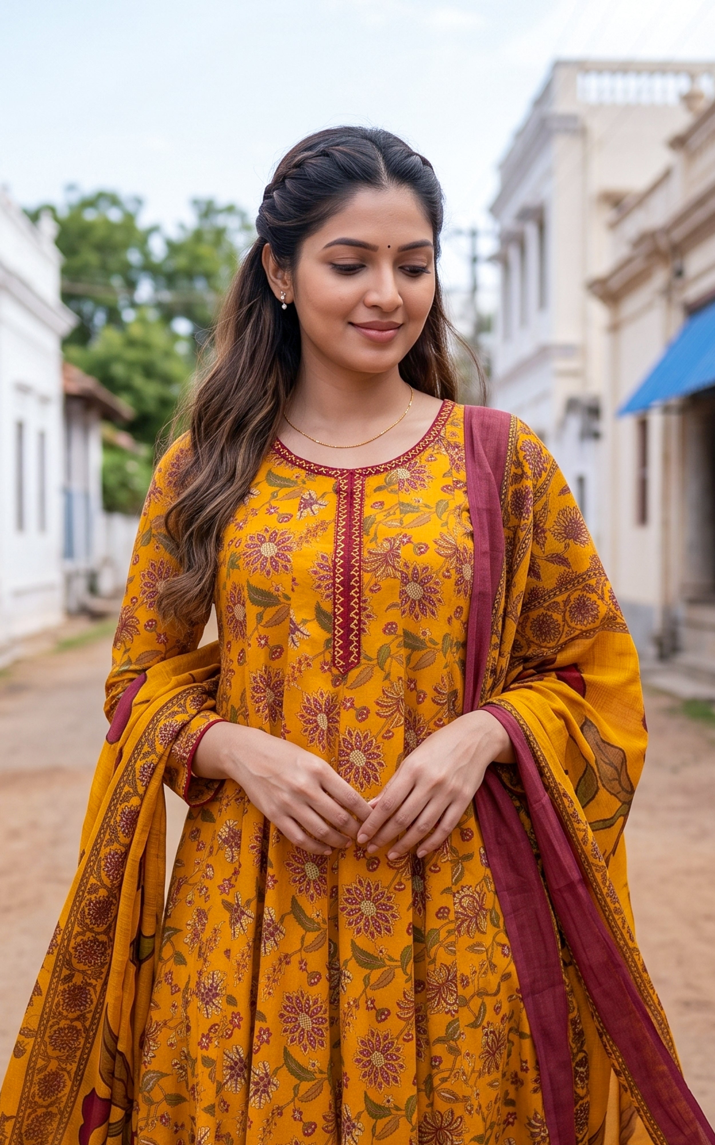 Thendral Mustard (Kurti+Dupatta)