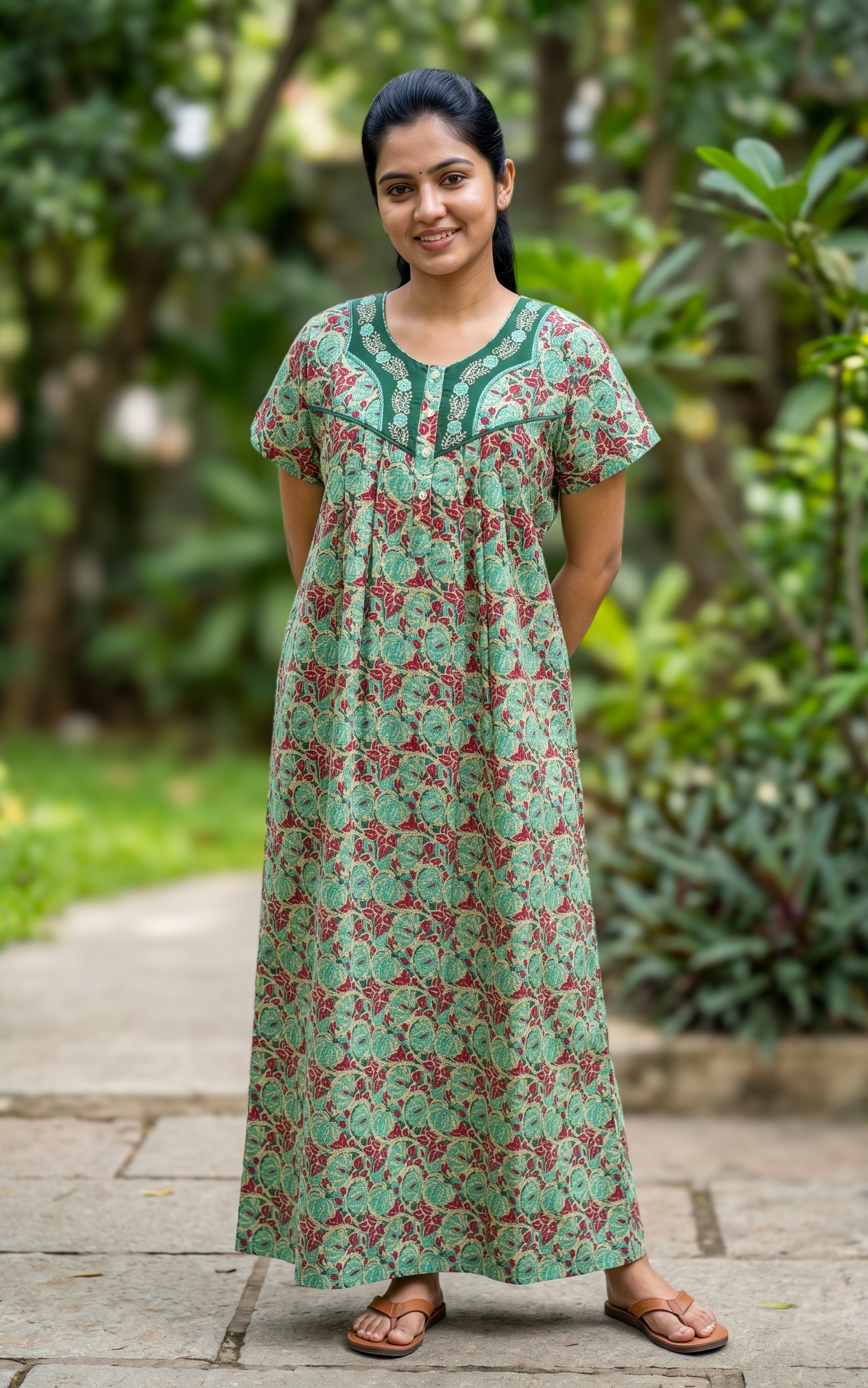 Cotton Straight Fit Nighty-160SS27B