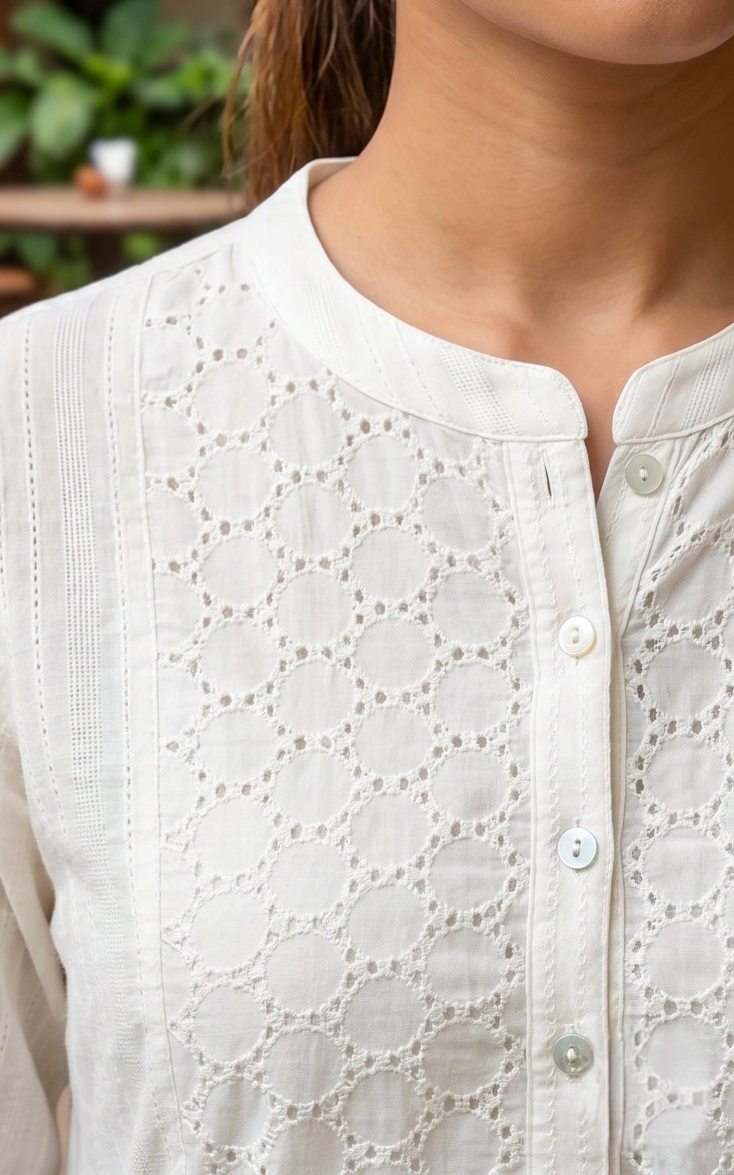 Mul mul cotton flared kurti for women