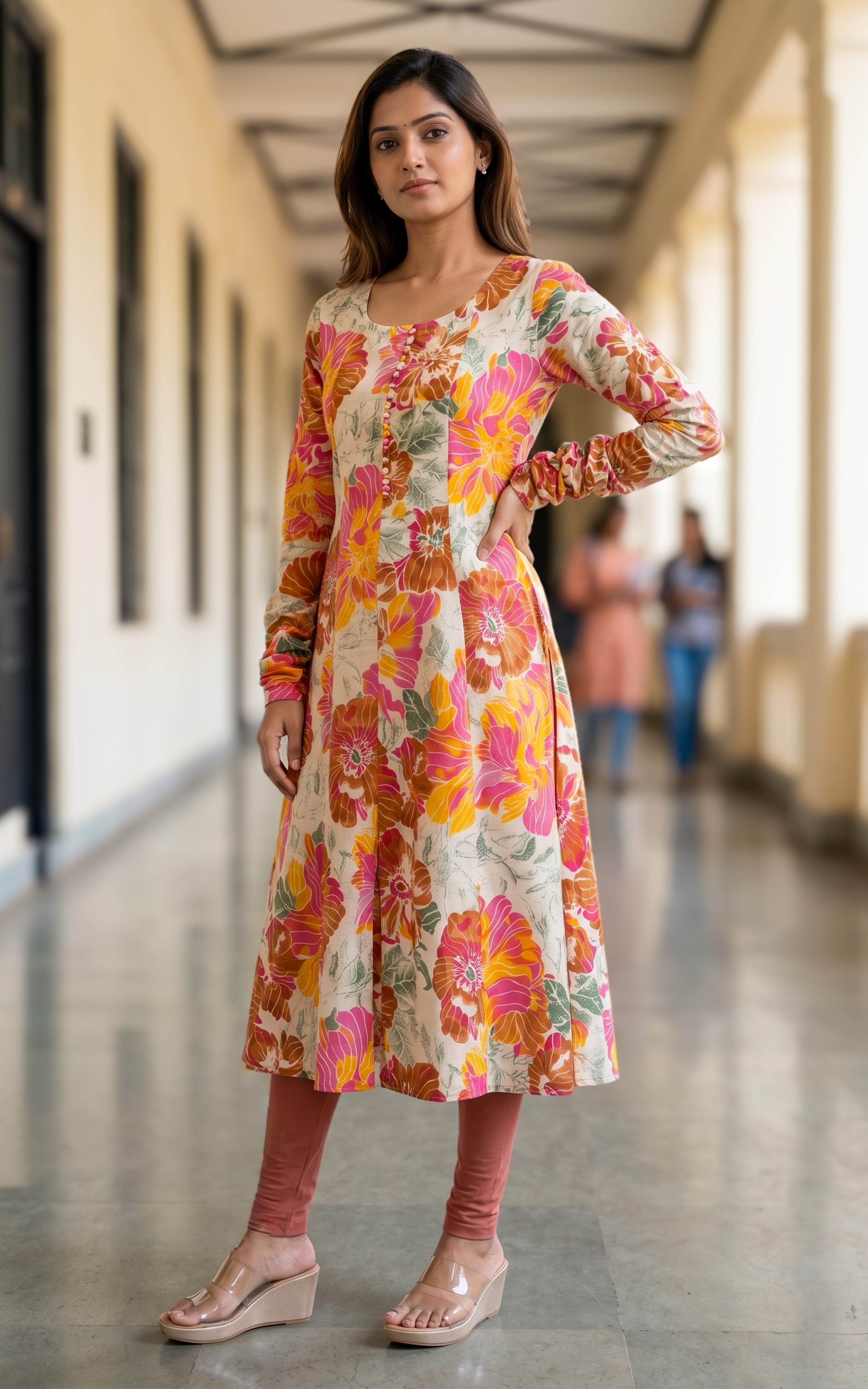 Multicolor casual wear cotton kurti for women
