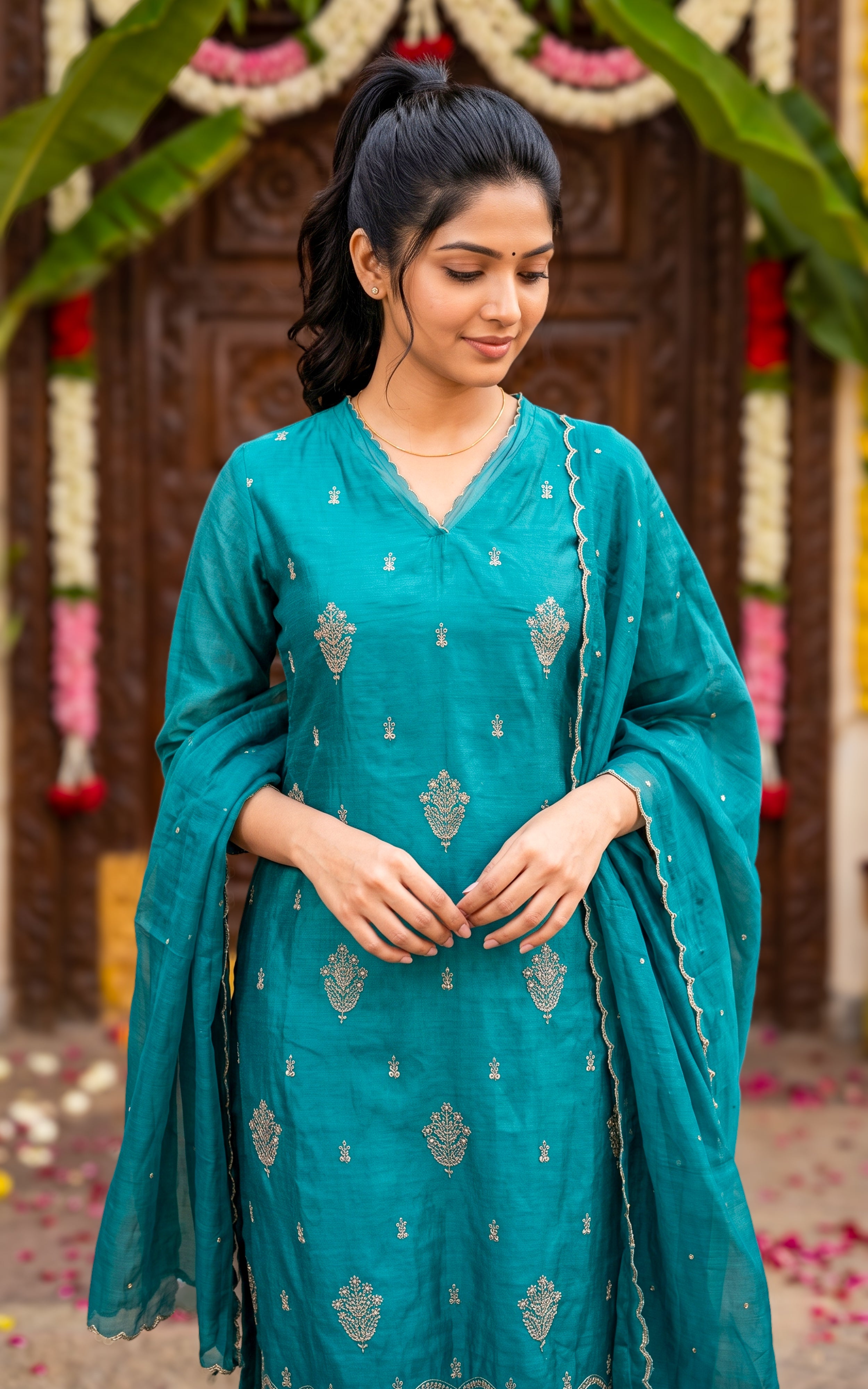 Bhagyashree Blue (Kurti+Pant+Dupatta)