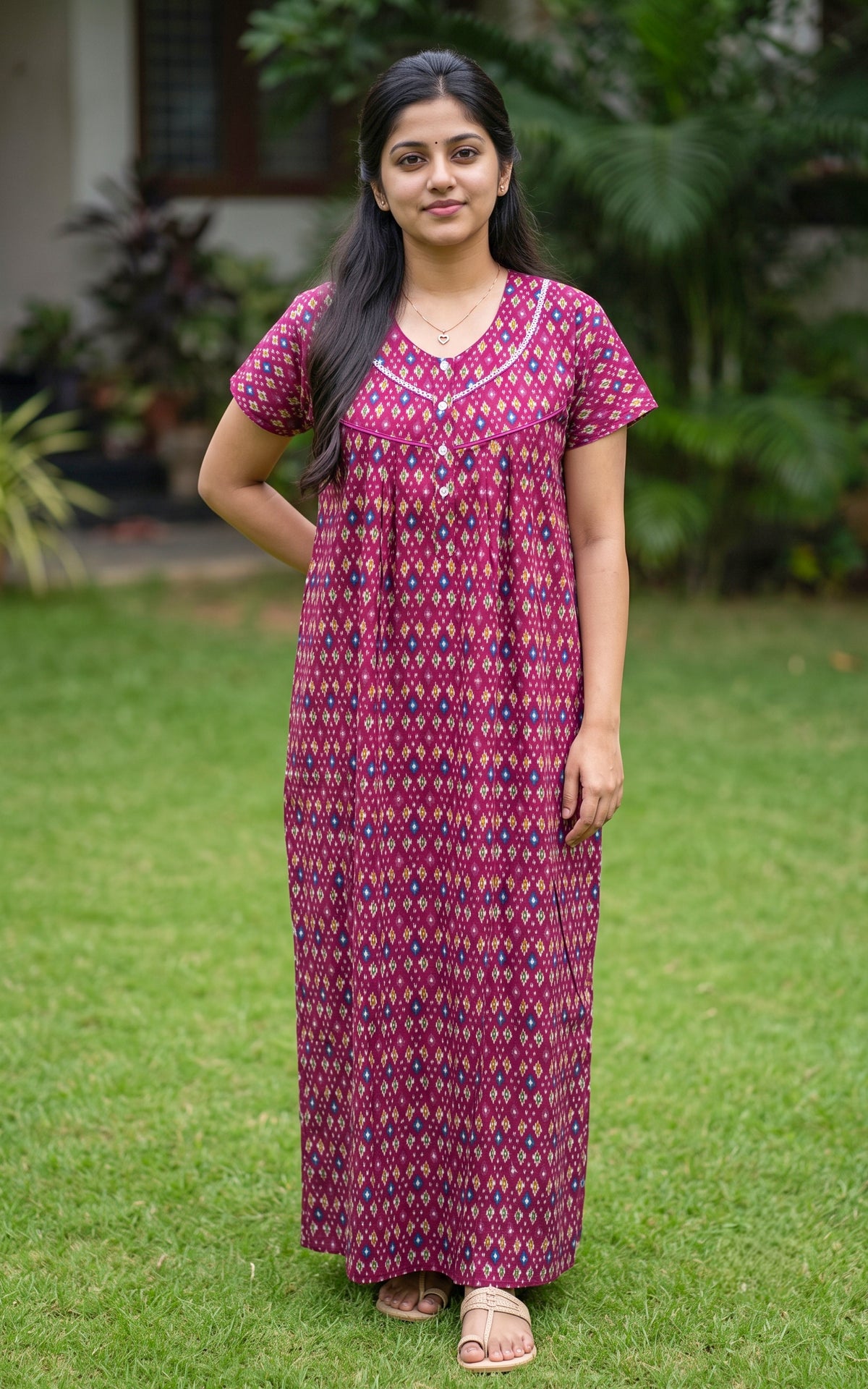 Cotton Straight Fit Nighty-165SS3B
