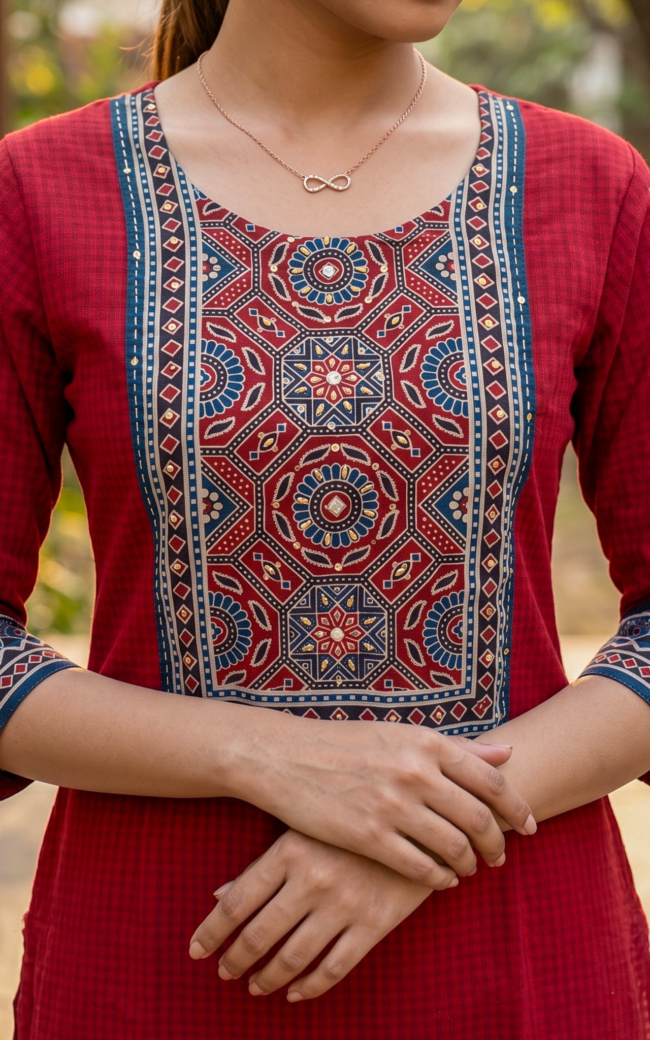 Red South Cotton Summer Collection Kurti Set for Women