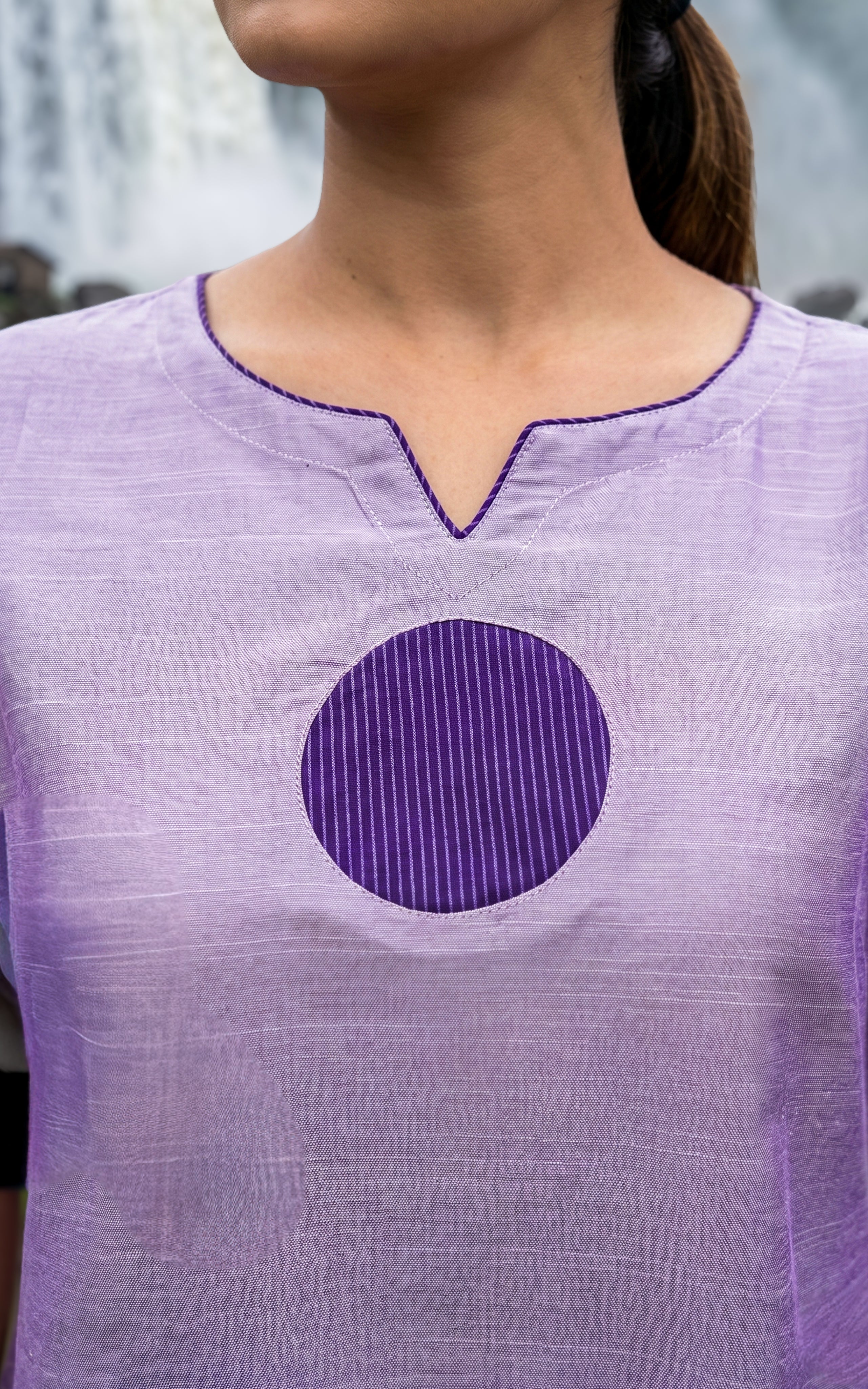 Elegant light lavender straight kurti for women