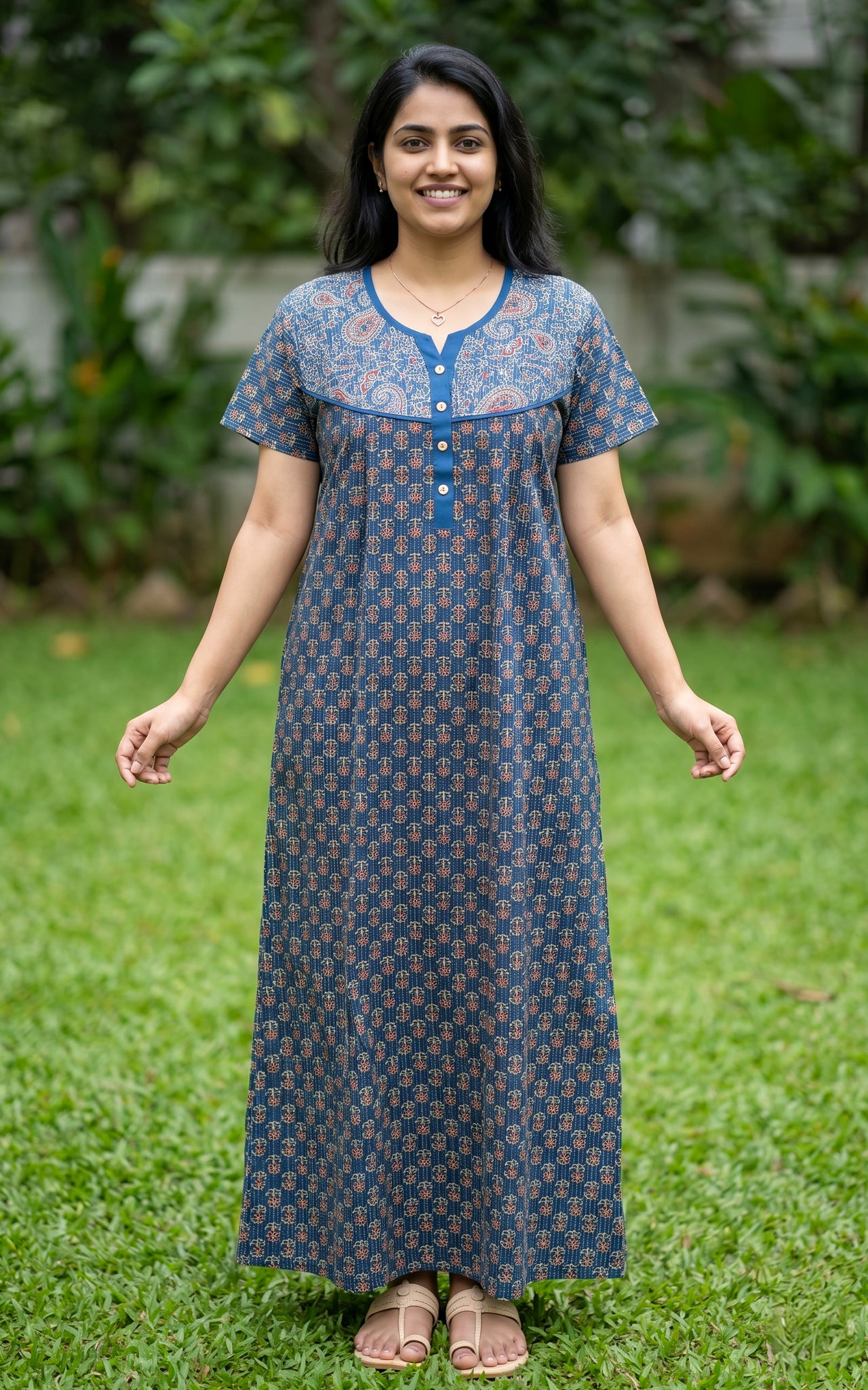 Cotton Straight Fit Nighty-162SS4A