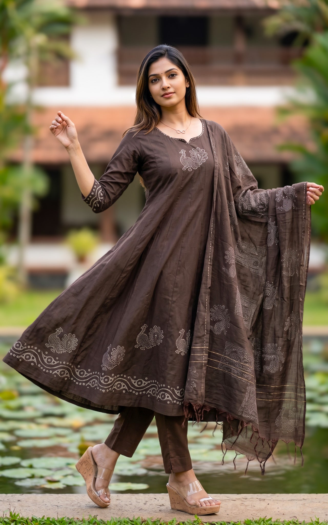 Radhimeena B Handblock (Kurti+Pant+Dupatta)