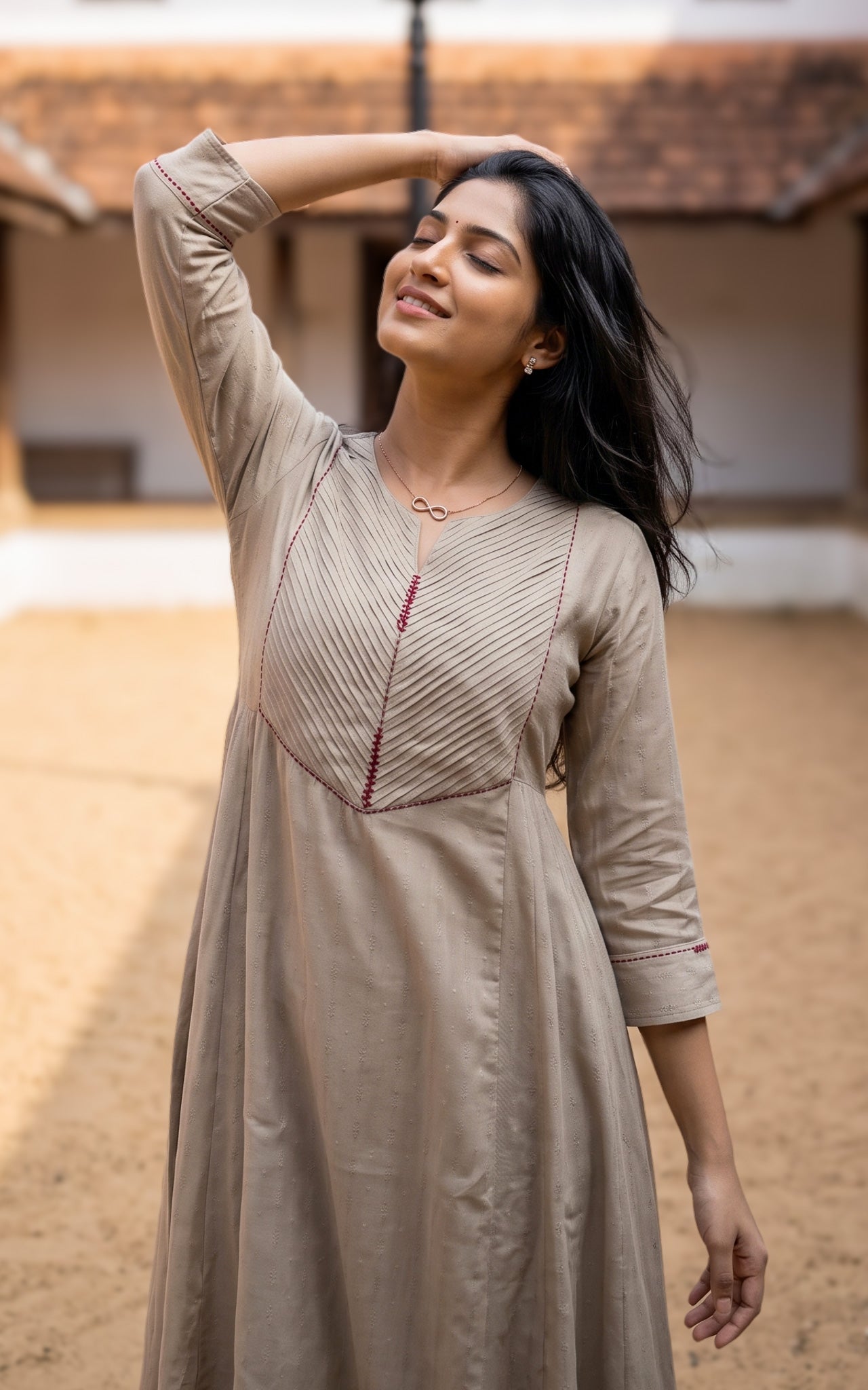 Grey Art Silk Casual Wear Kurti for Women