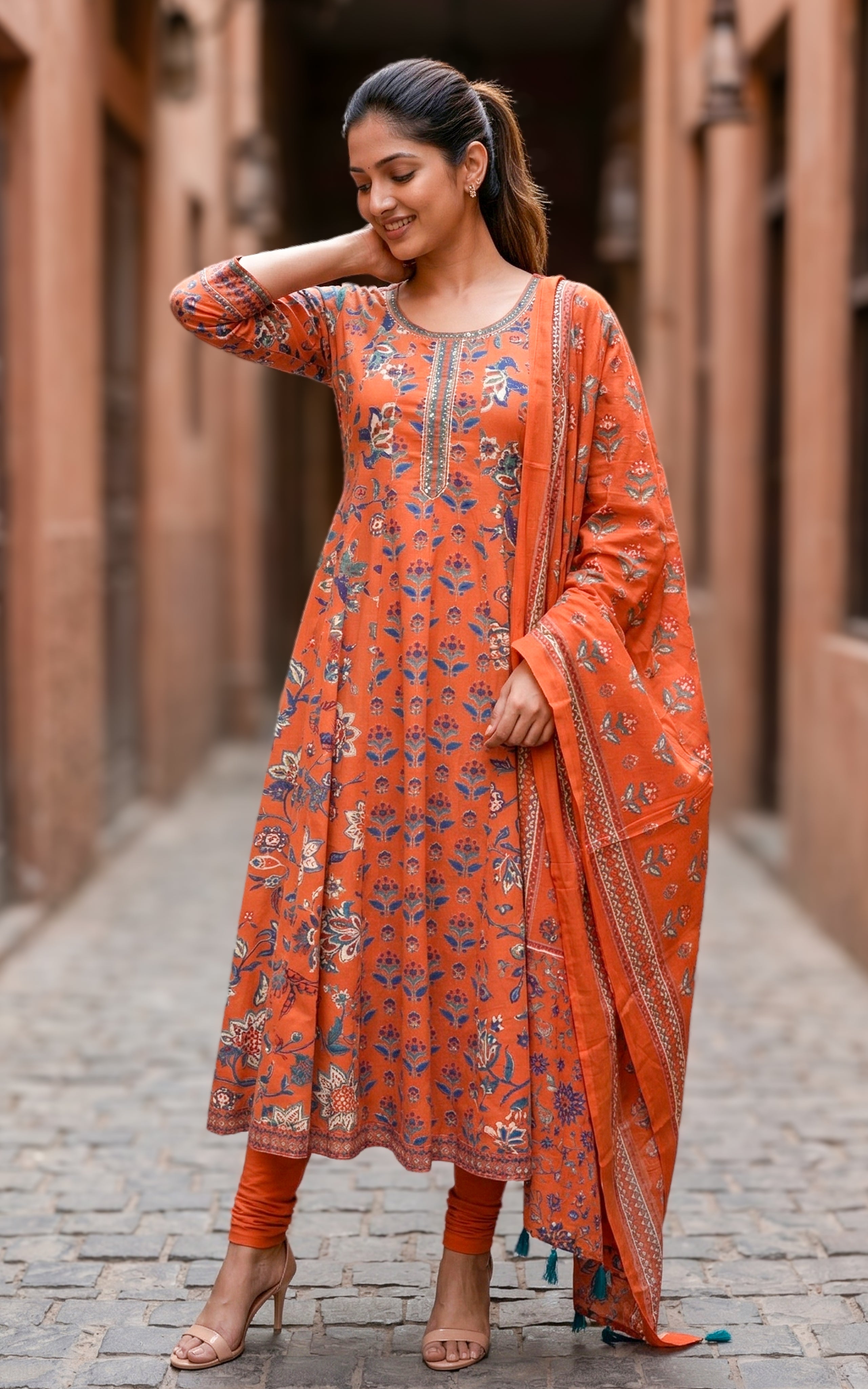 Fazia Rust (Kurti+Dupatta)