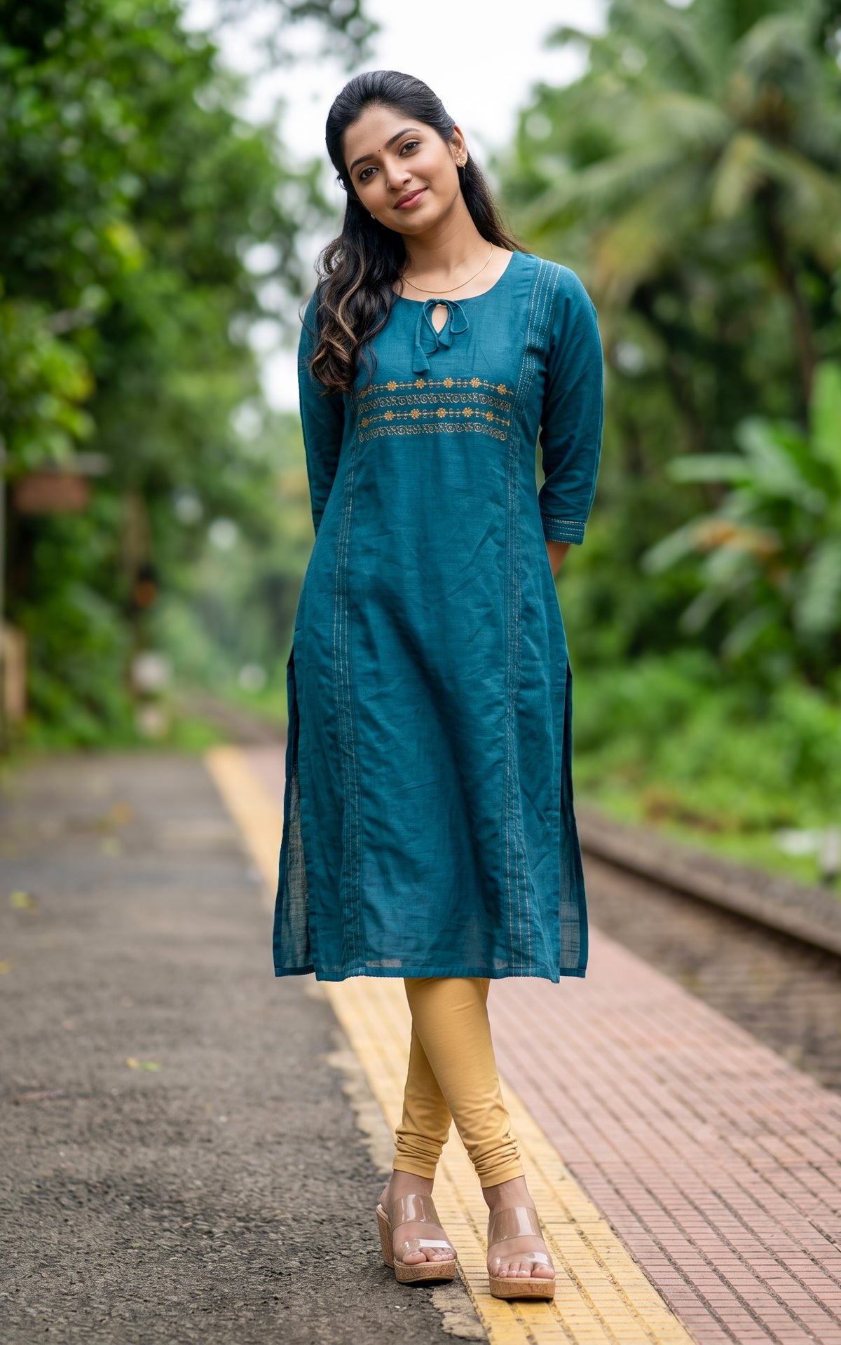 Suthandhira Teal Blue