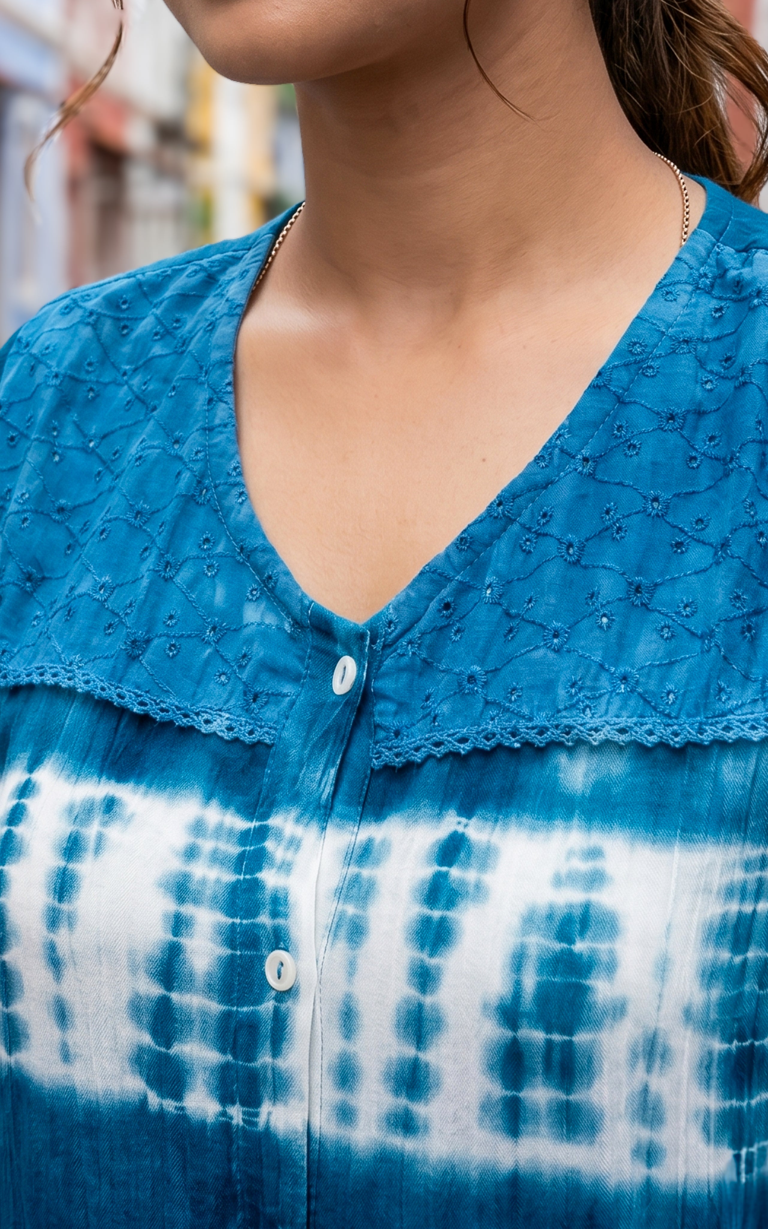 Indigo ethnic indo western top for women