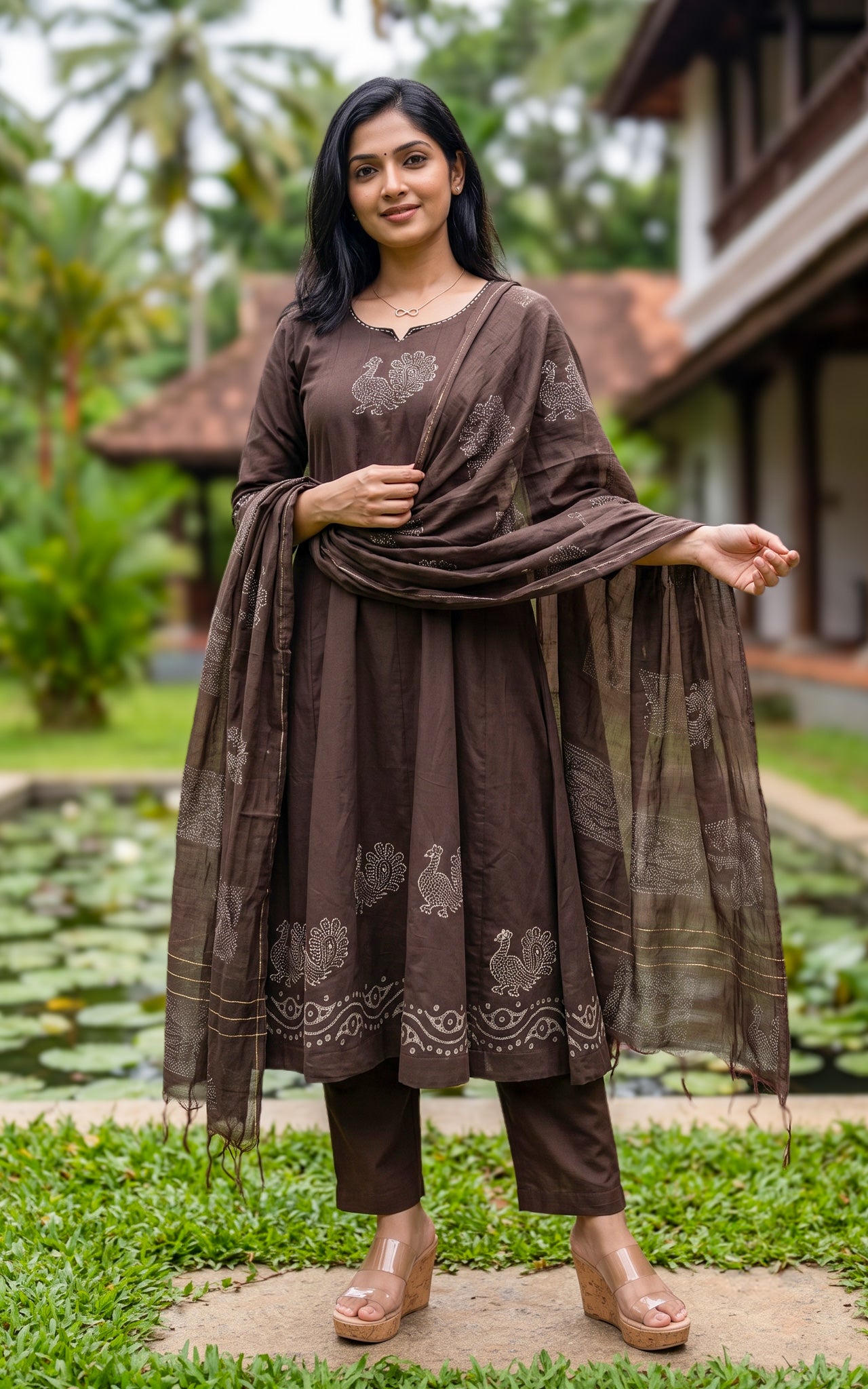 Radhimeena B Handblock (Kurti+Pant+Dupatta)
