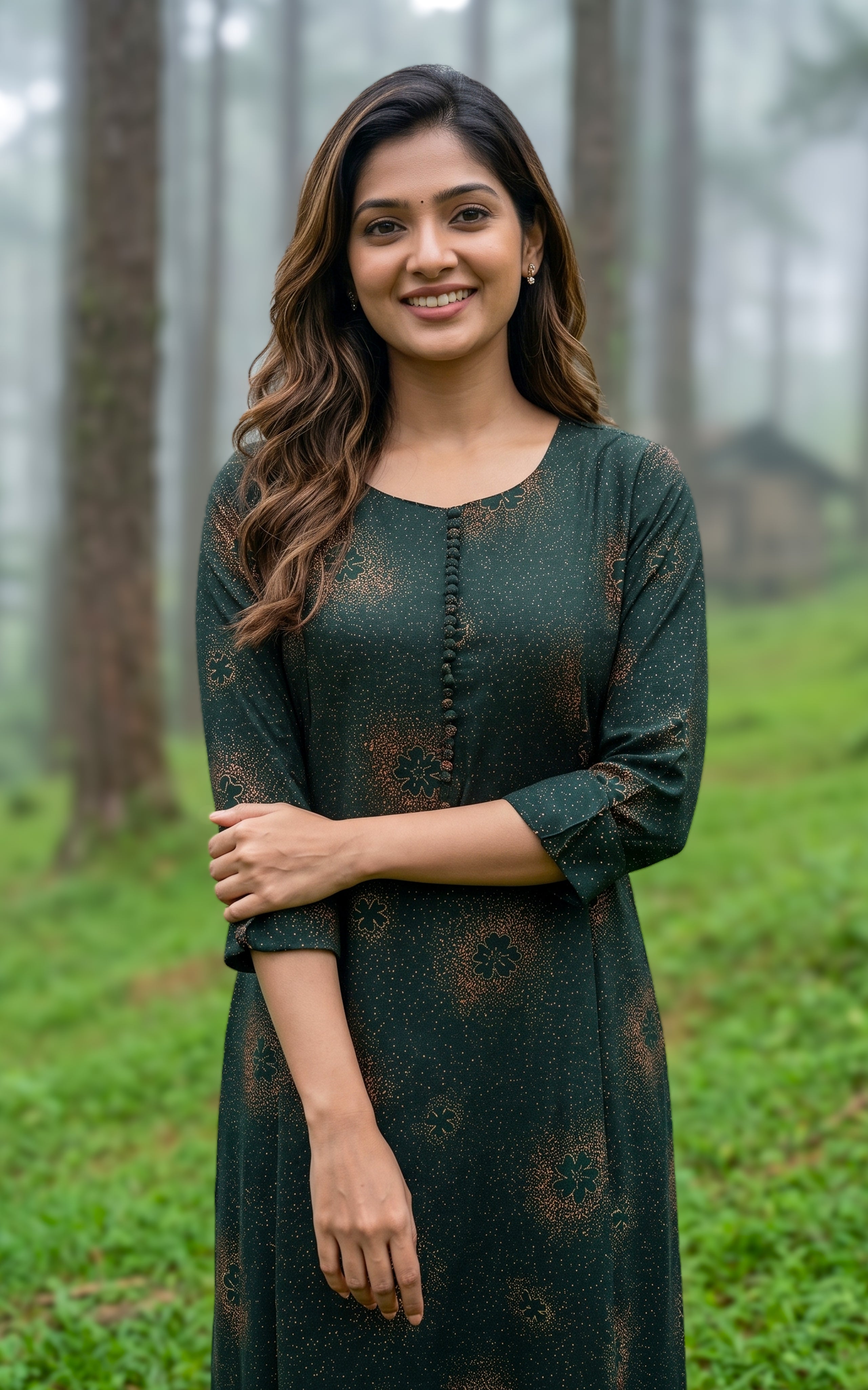 Green designer kurti for women