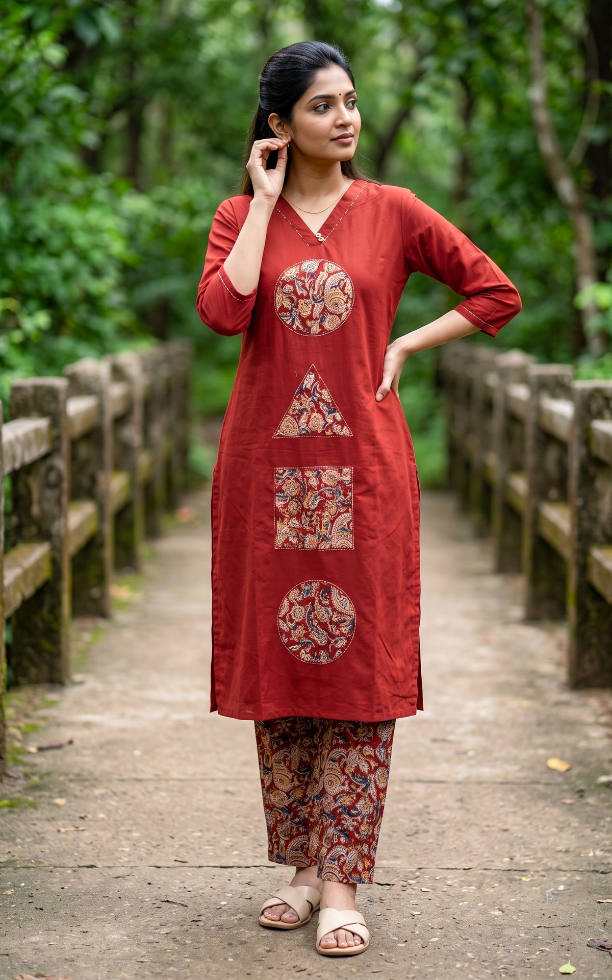 Boomika Red (Kurti+Pant)