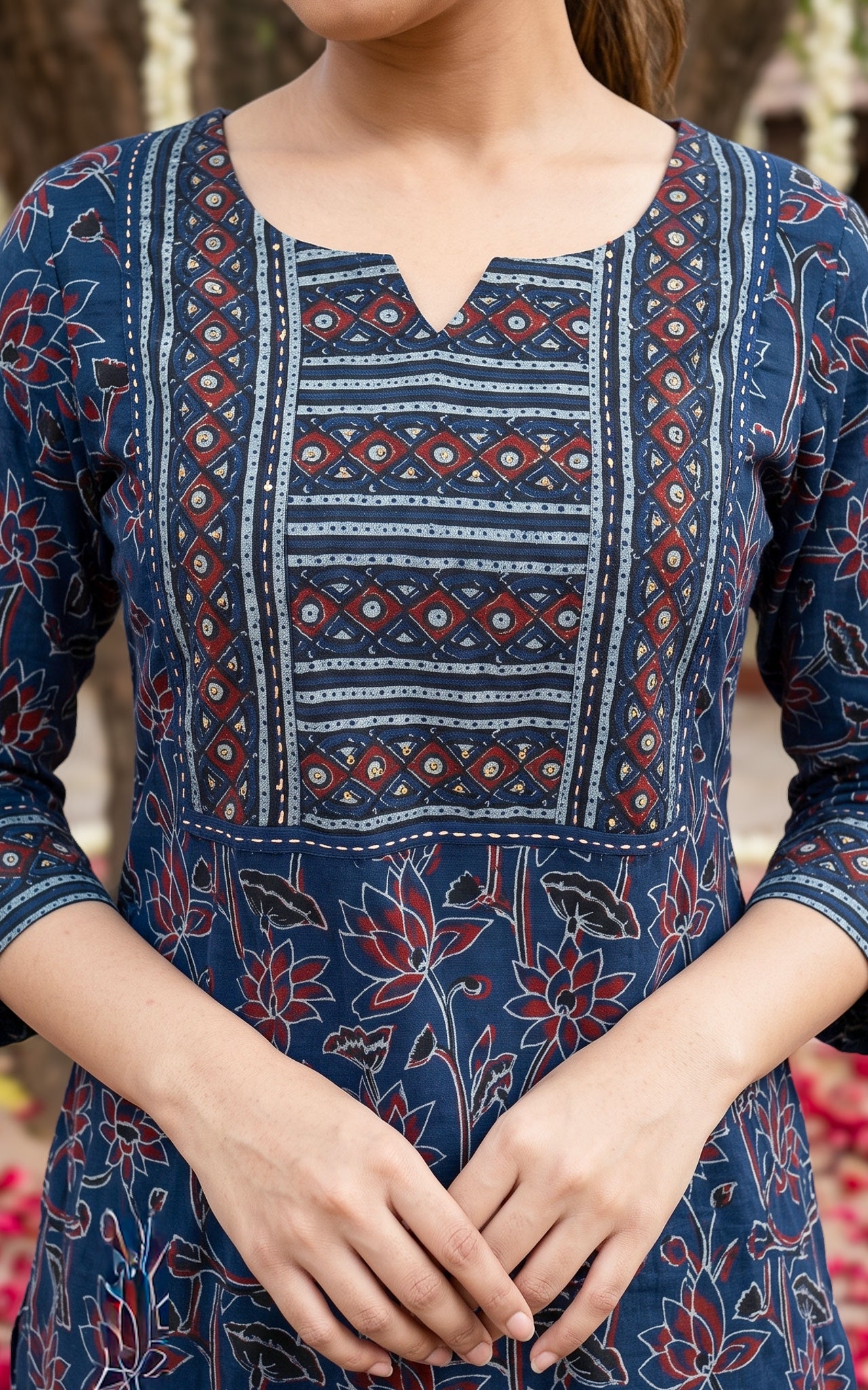 Ruthra Navy Blue (Kurti+Pant+Dupatta)