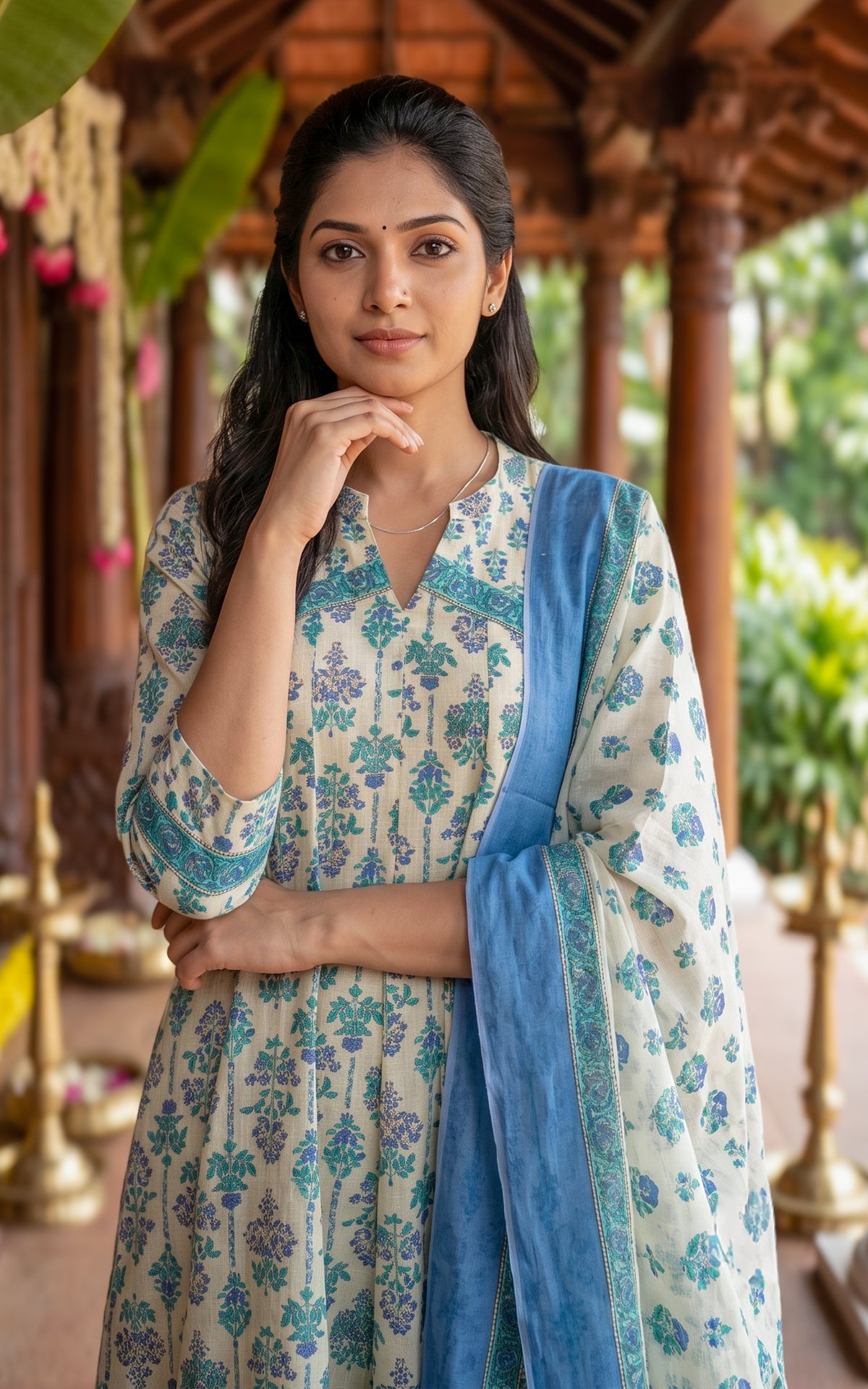 Atharvina Blue (Kurti+Dupatta)