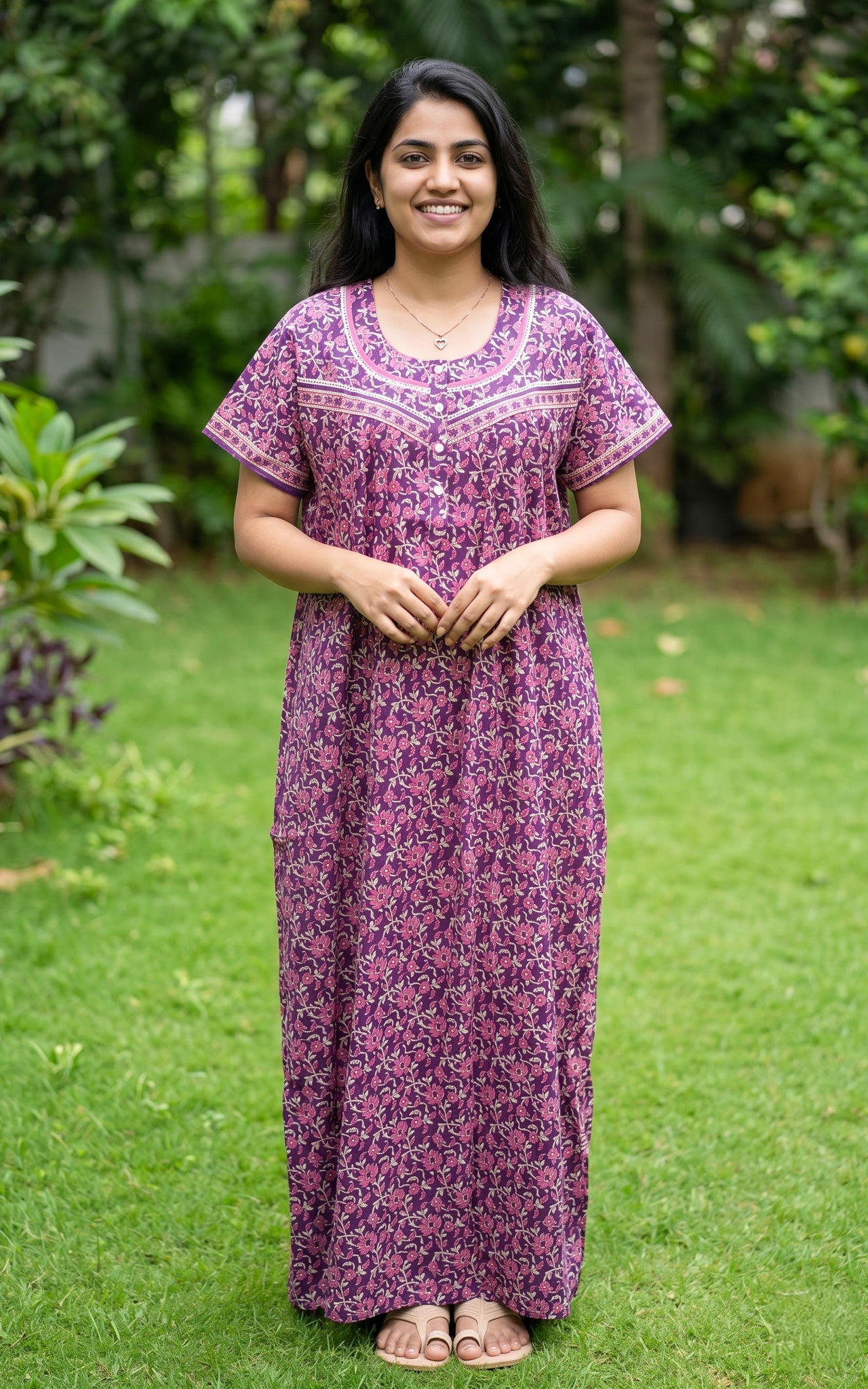 Cotton Straight Fit Nighty-162SS2B