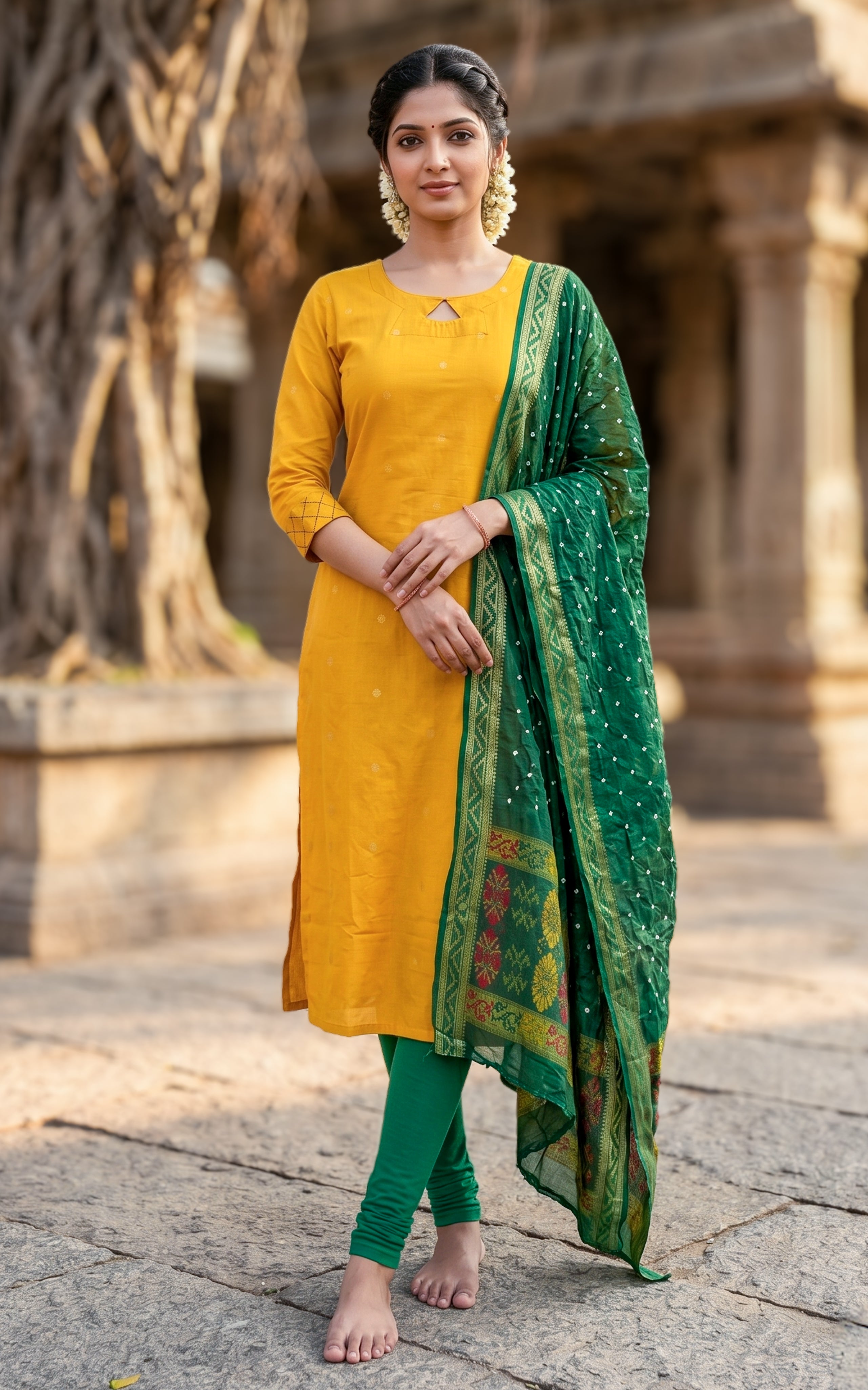Subiksha Mustard (Kurti+Dupatta)