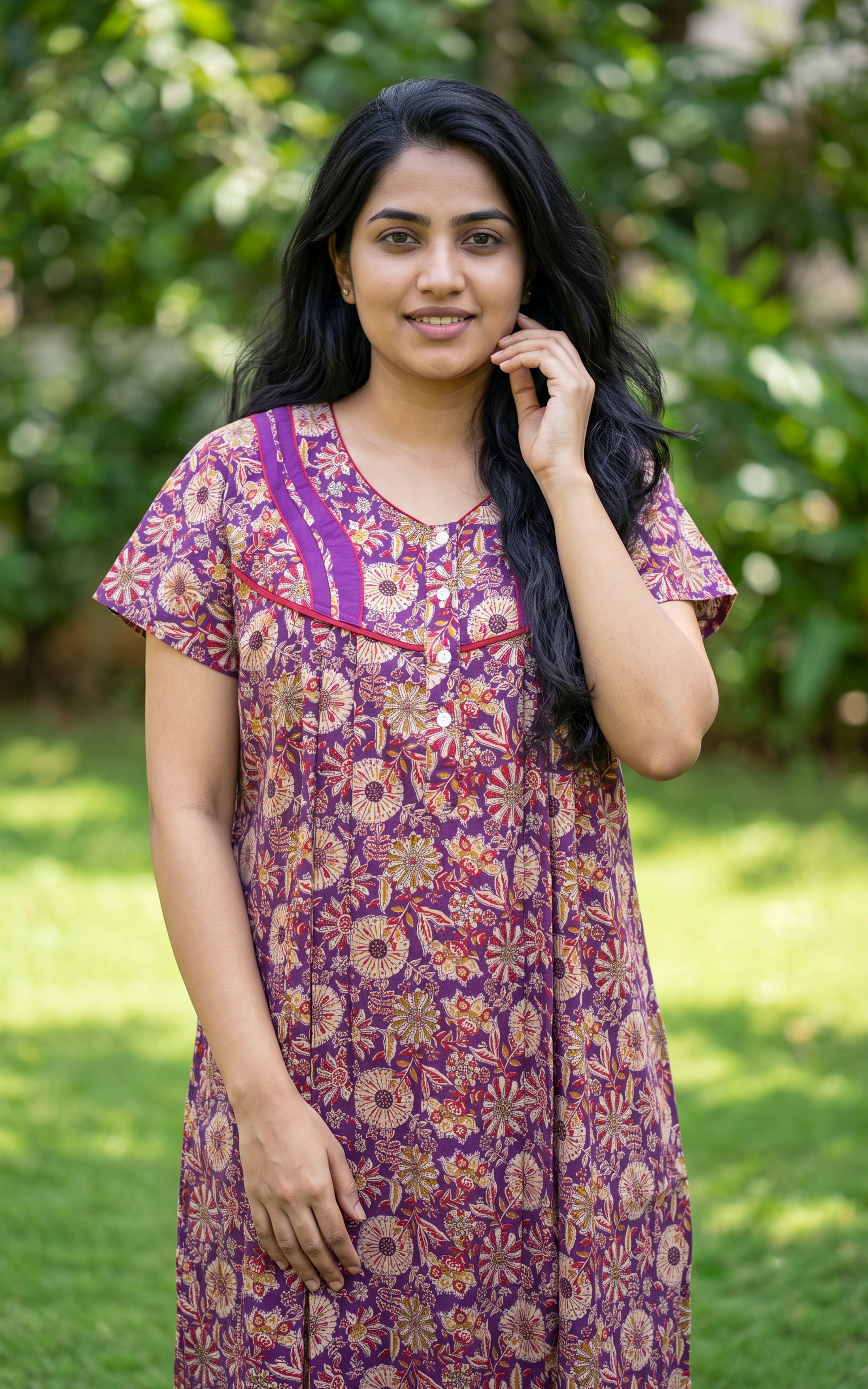 Cotton Straight Fit Nighty-164SS11