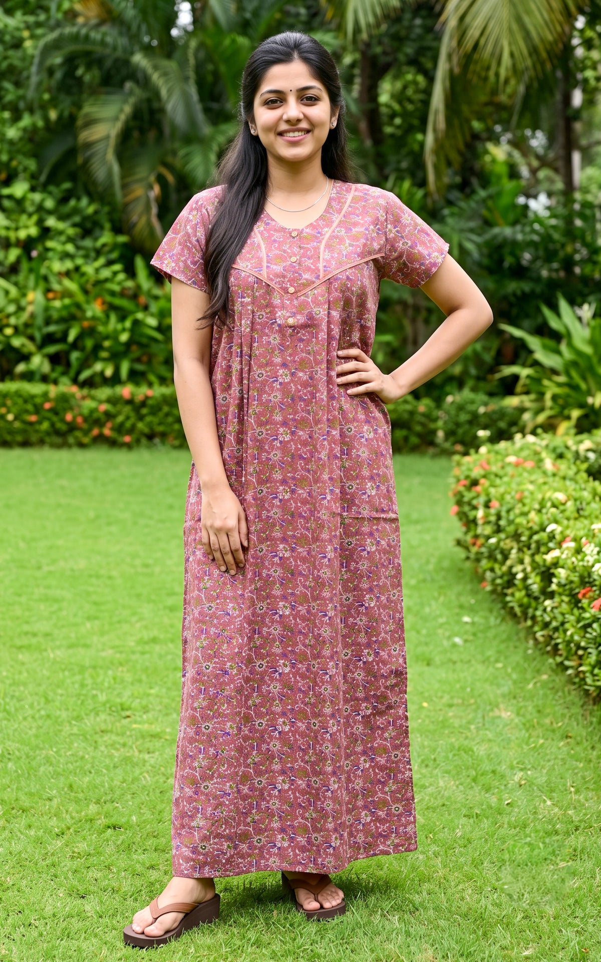 Cotton Straight Fit Nighty-165SS10A
