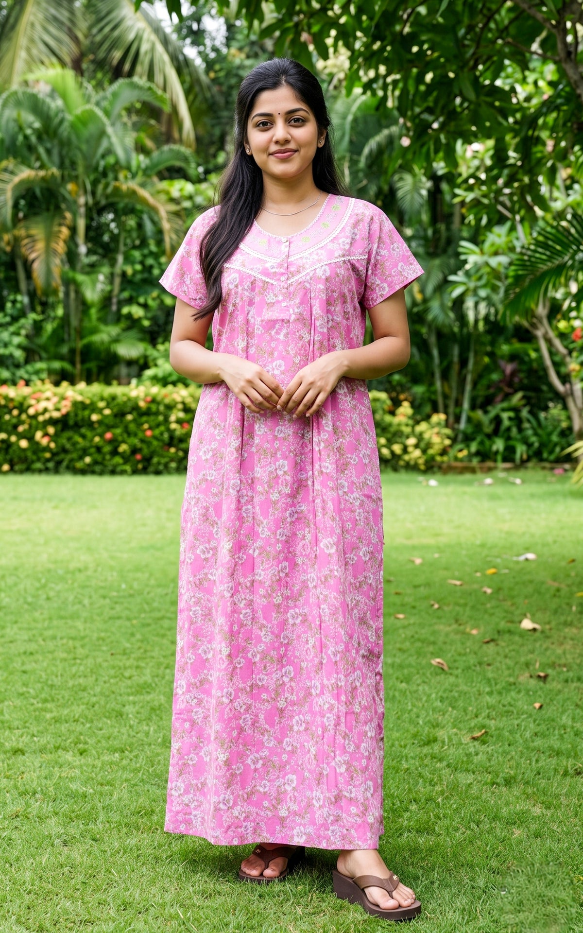 Cotton Straight Fit Nighty-165SS6