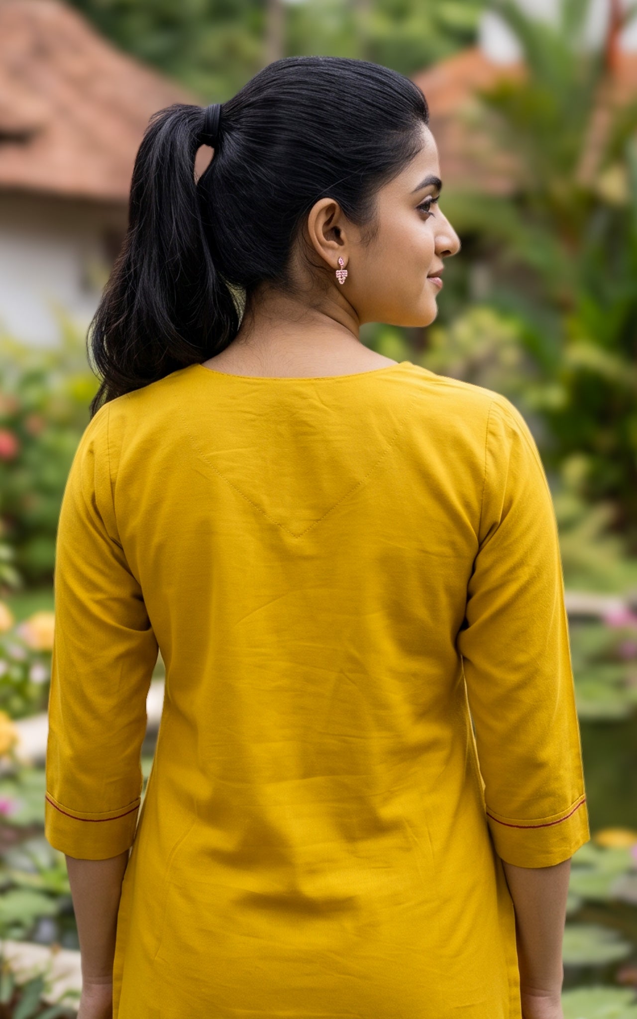 Mustard Cotton Ethnic Wear Kurti Set for Women