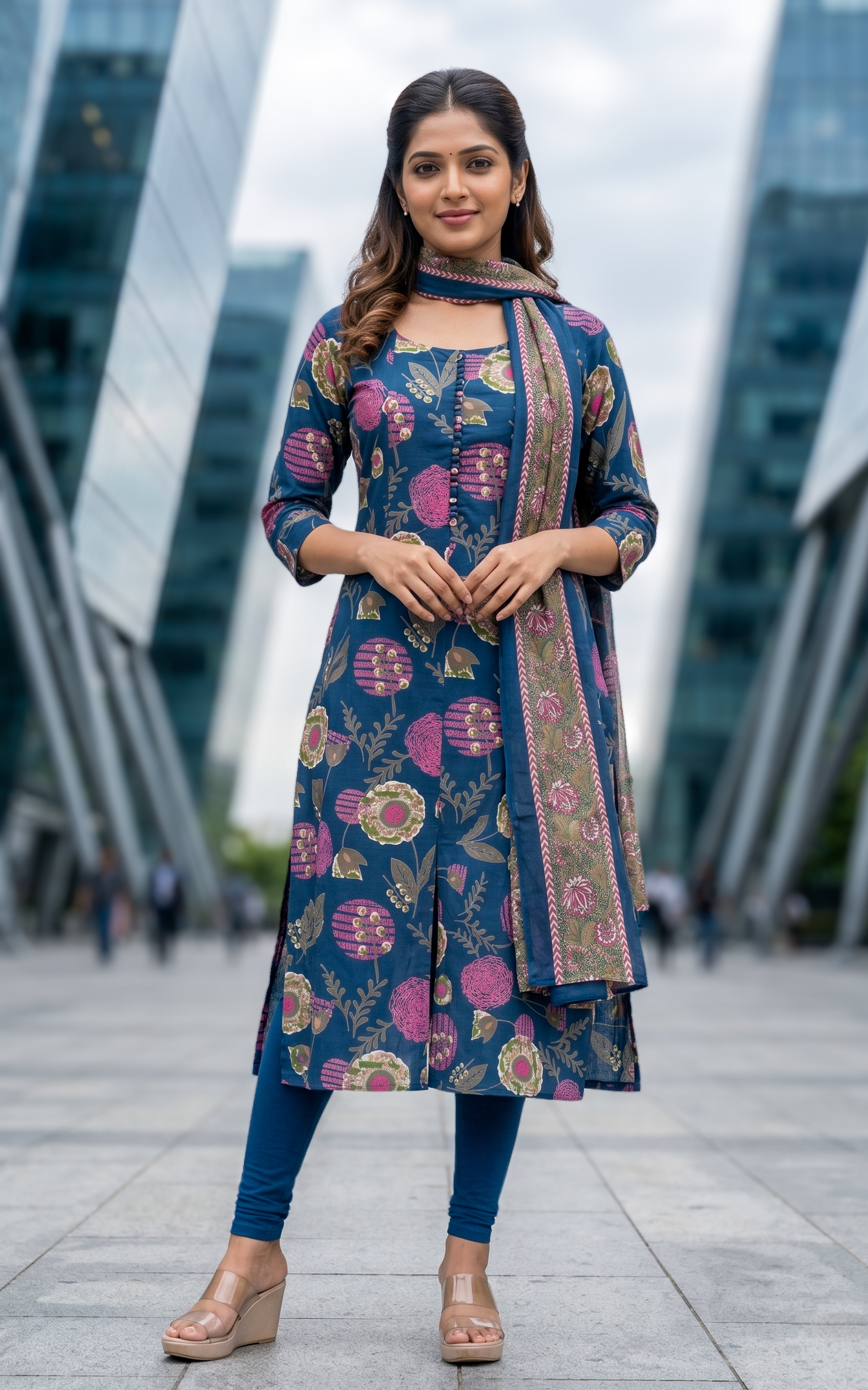 Saleema A (Kurti+Dupatta)
