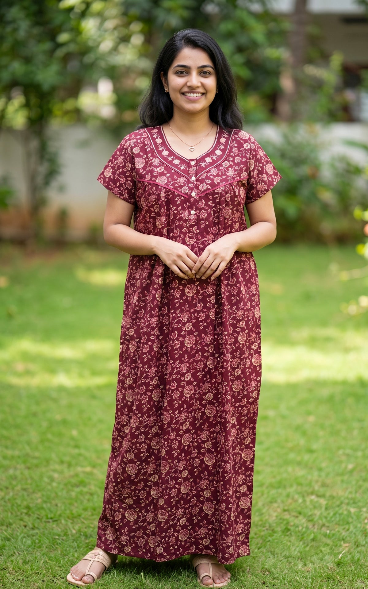 Cotton Straight Fit Nighty-164SS5B