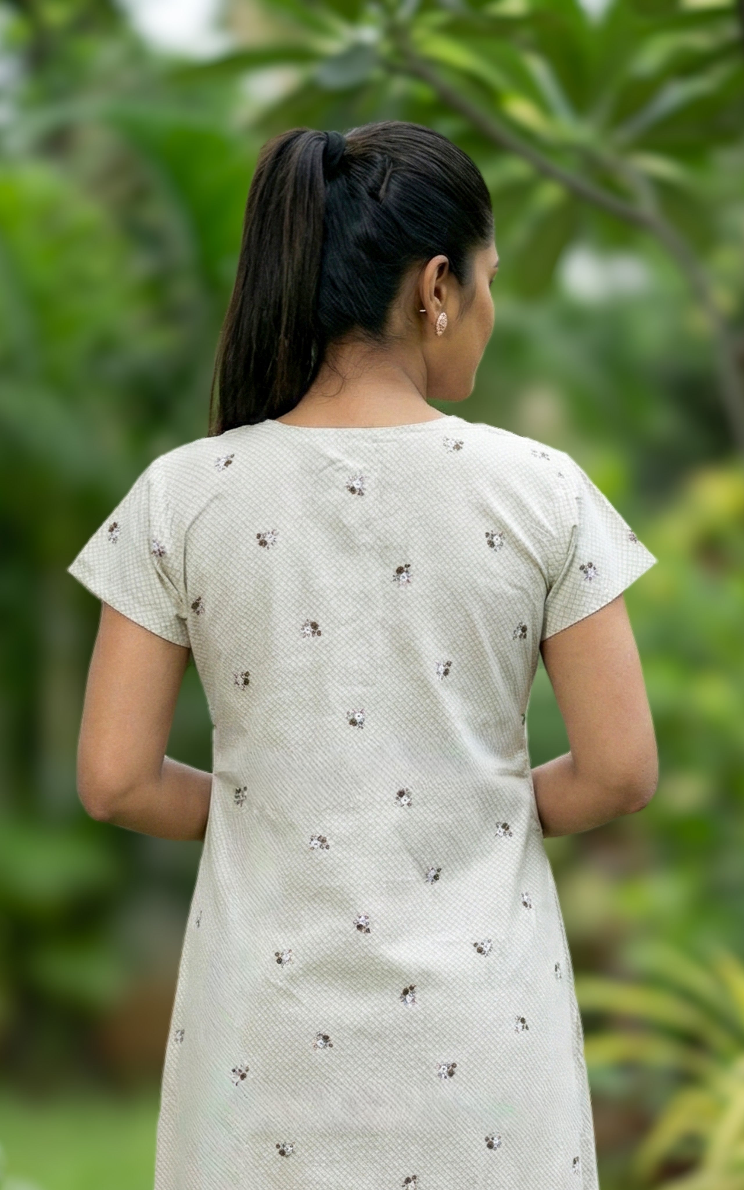 Comfortable printed cotton nighty for women