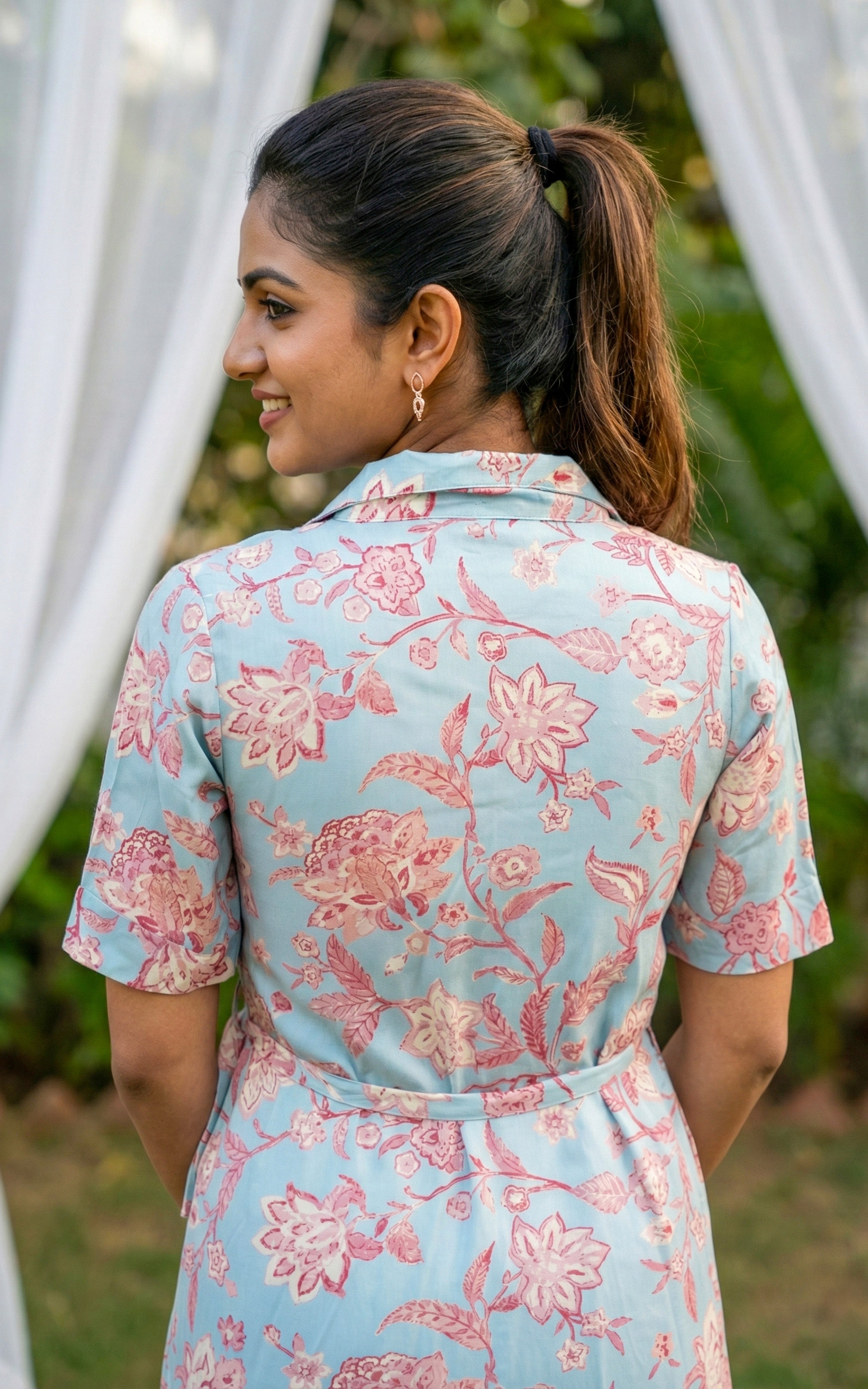 Instore – Sky Blue Modern Love Kurti for Women – Silky Rayon – Indian Ethnic Wear