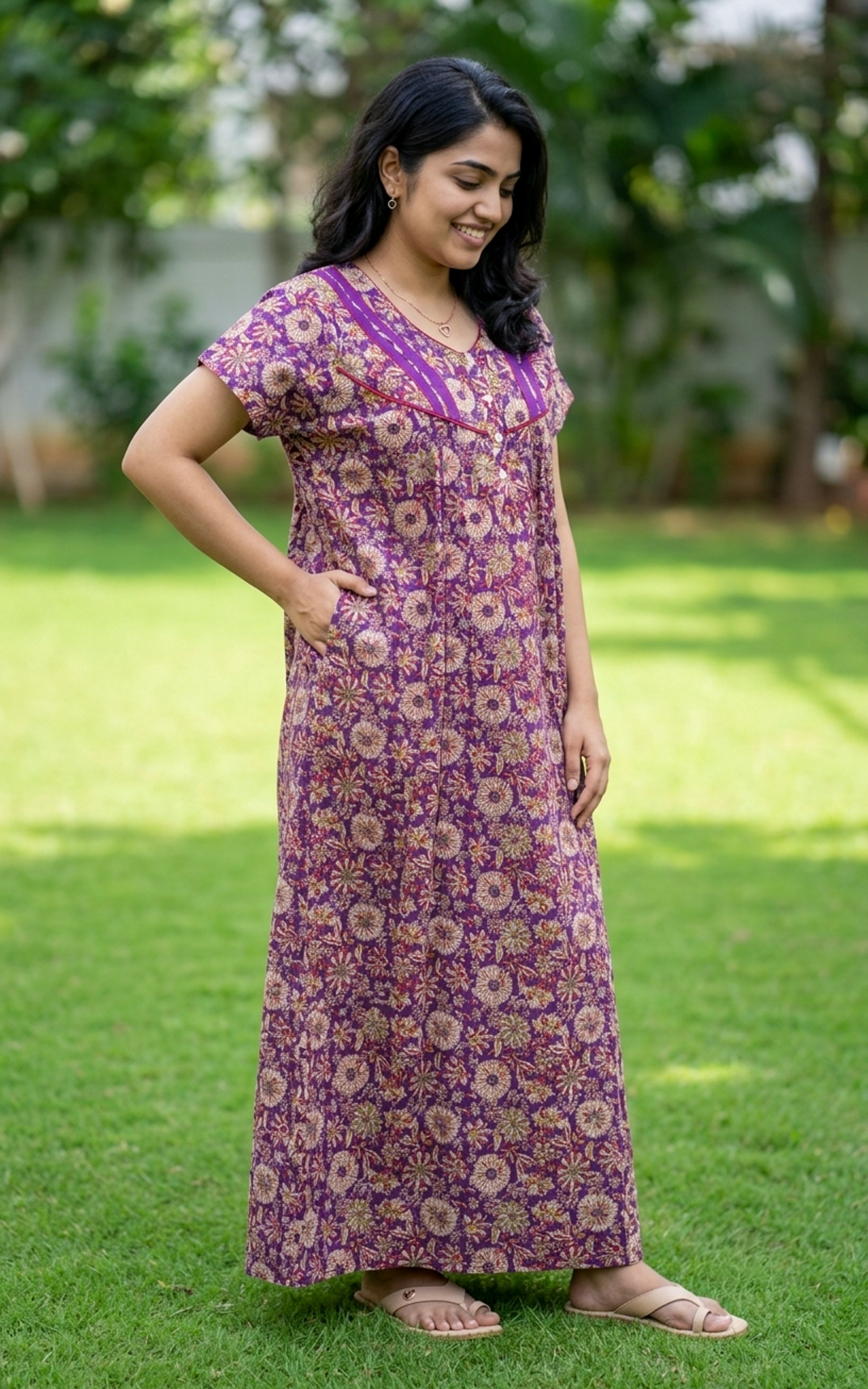 Cotton Straight Fit Nighty-164SS11