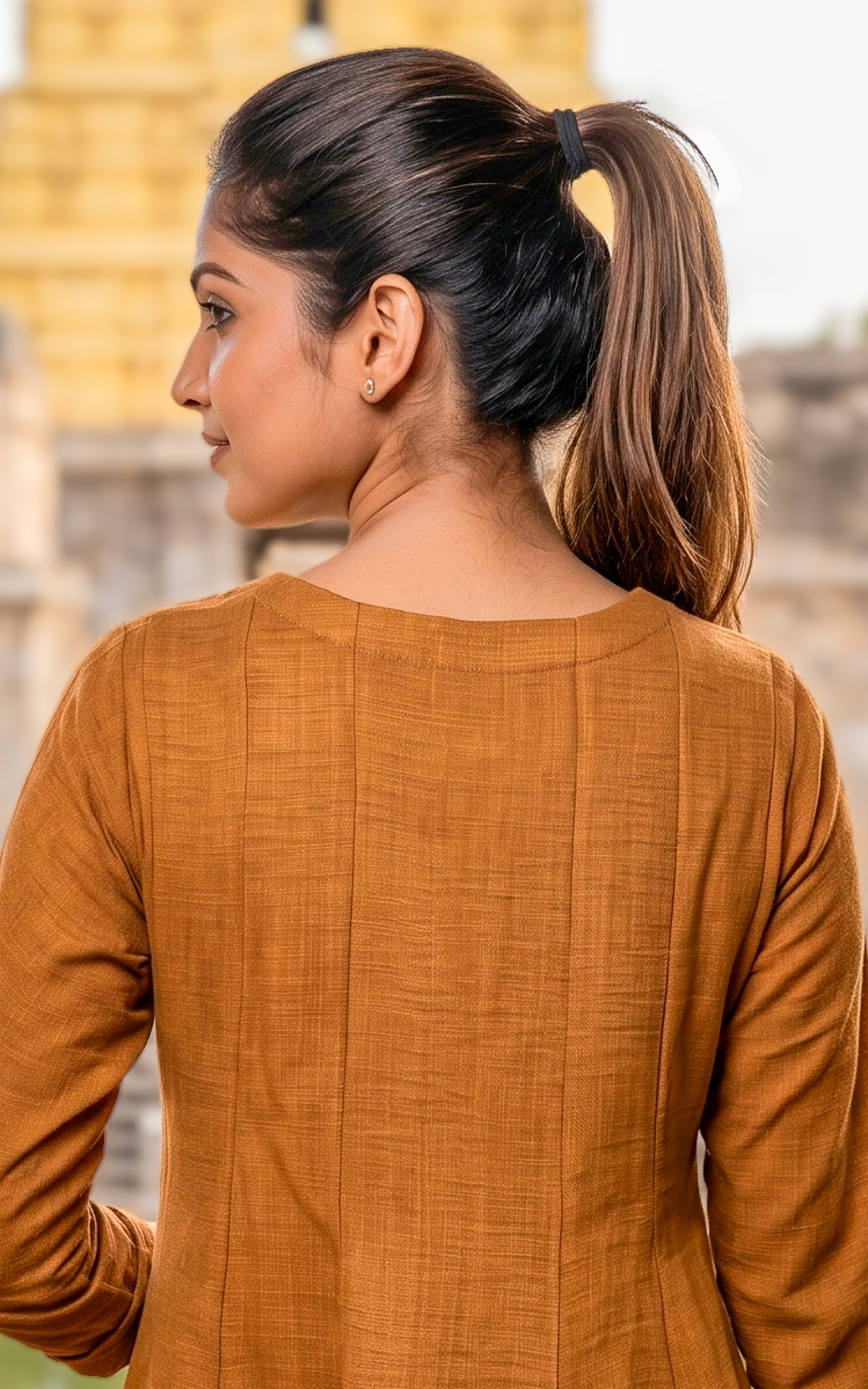  Instore – Mustard Flared Anarkali Kurti with Dupatta for Women – Casual Wear – Ethnic Wear