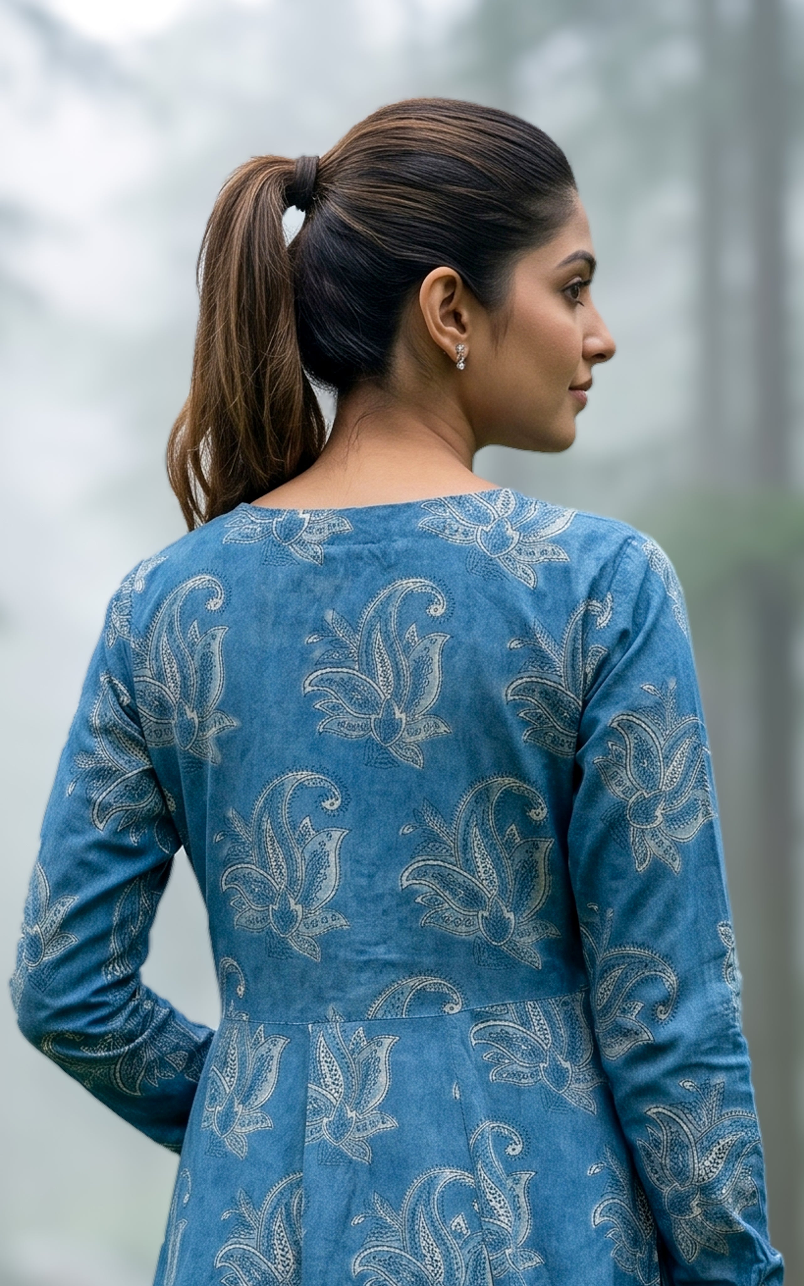 Breathable cotton summer Anarkali kurti for women