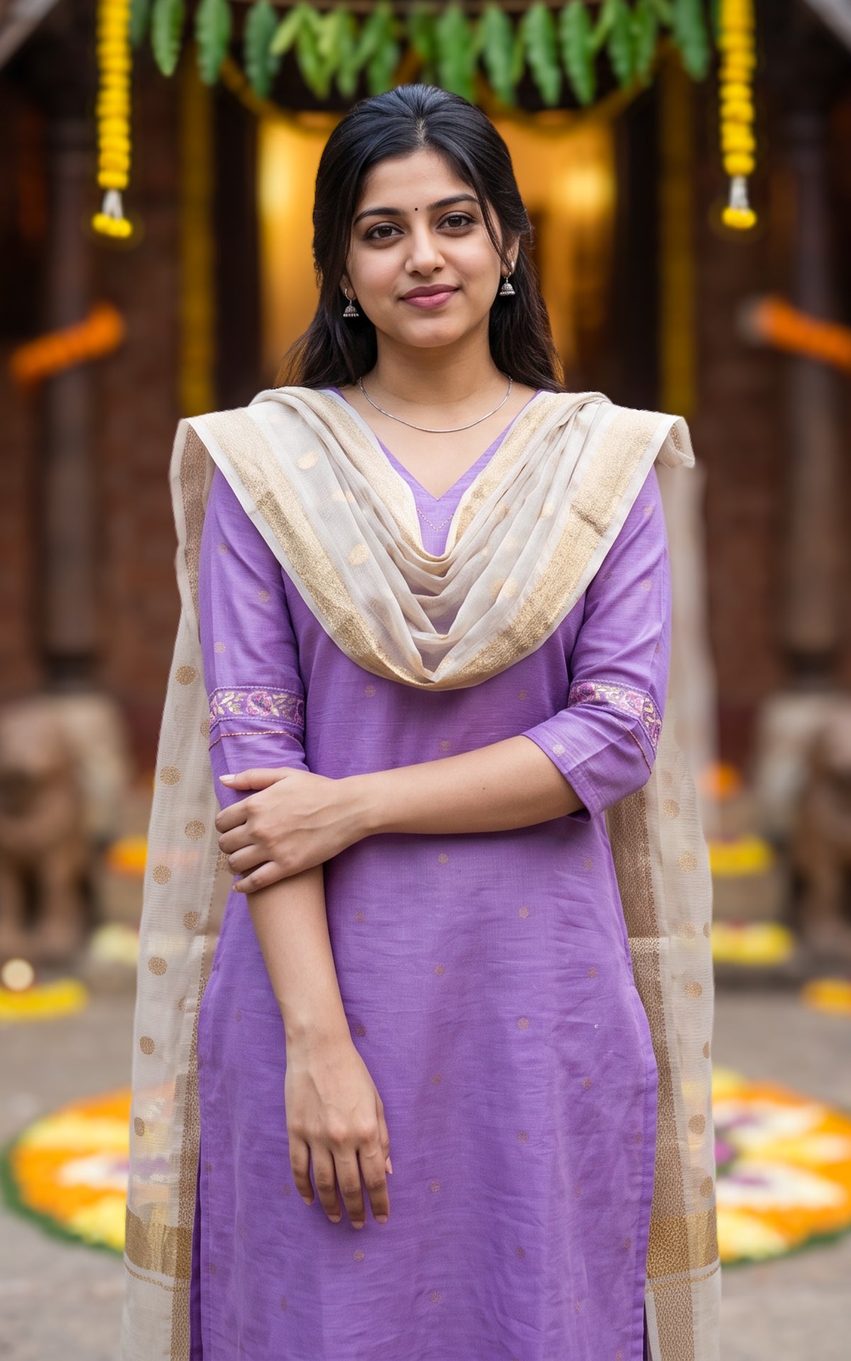 Yazhmika Lavender (Kurti+Dupatta)