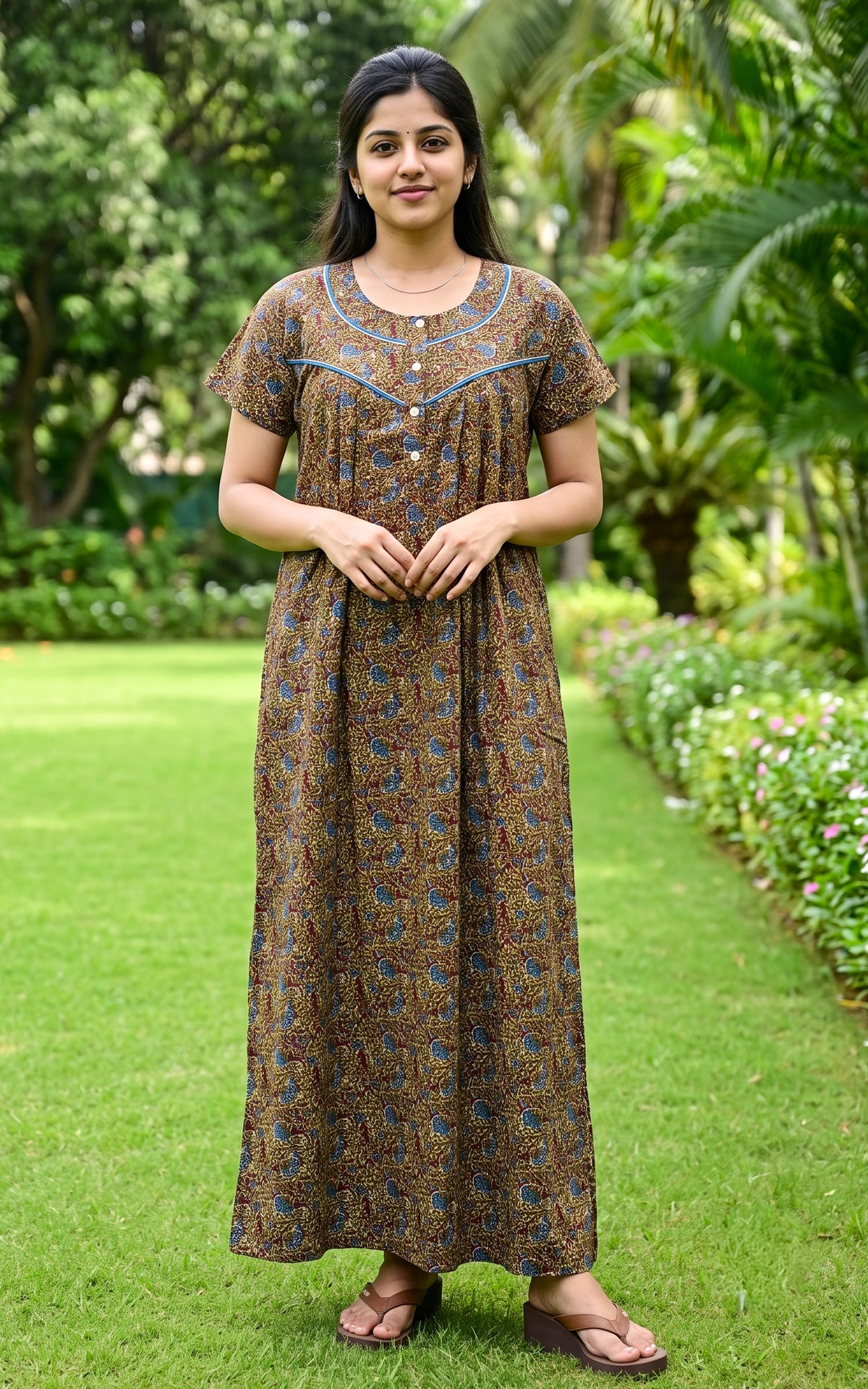 Cotton Straight Fit Nighty-165SS15A