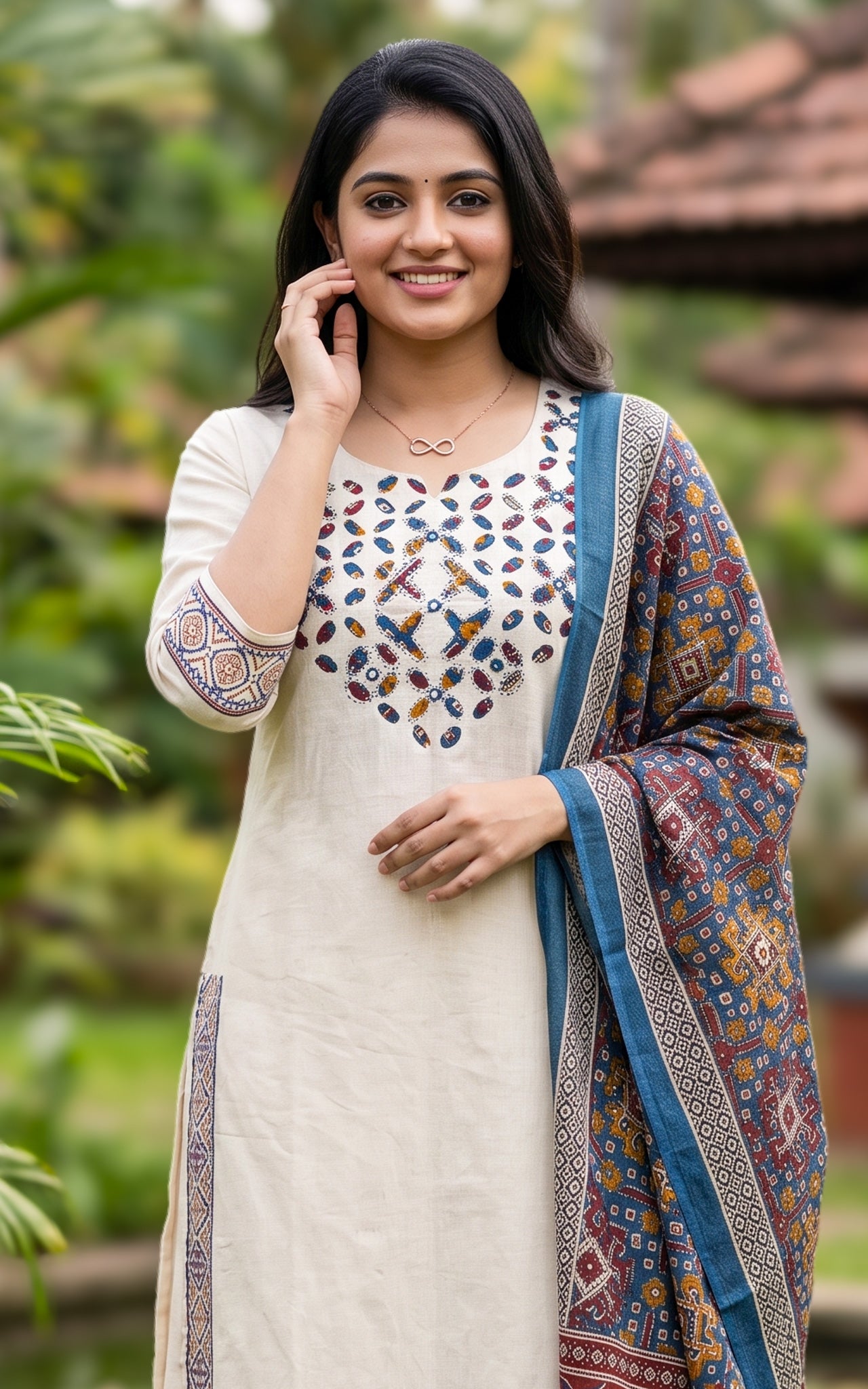 Viviana Handblock A (Kurti+Pant+Dupatta)