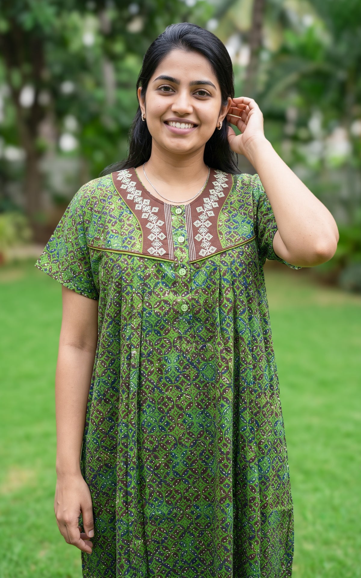 Cotton Straight Fit Nighty-166SS5