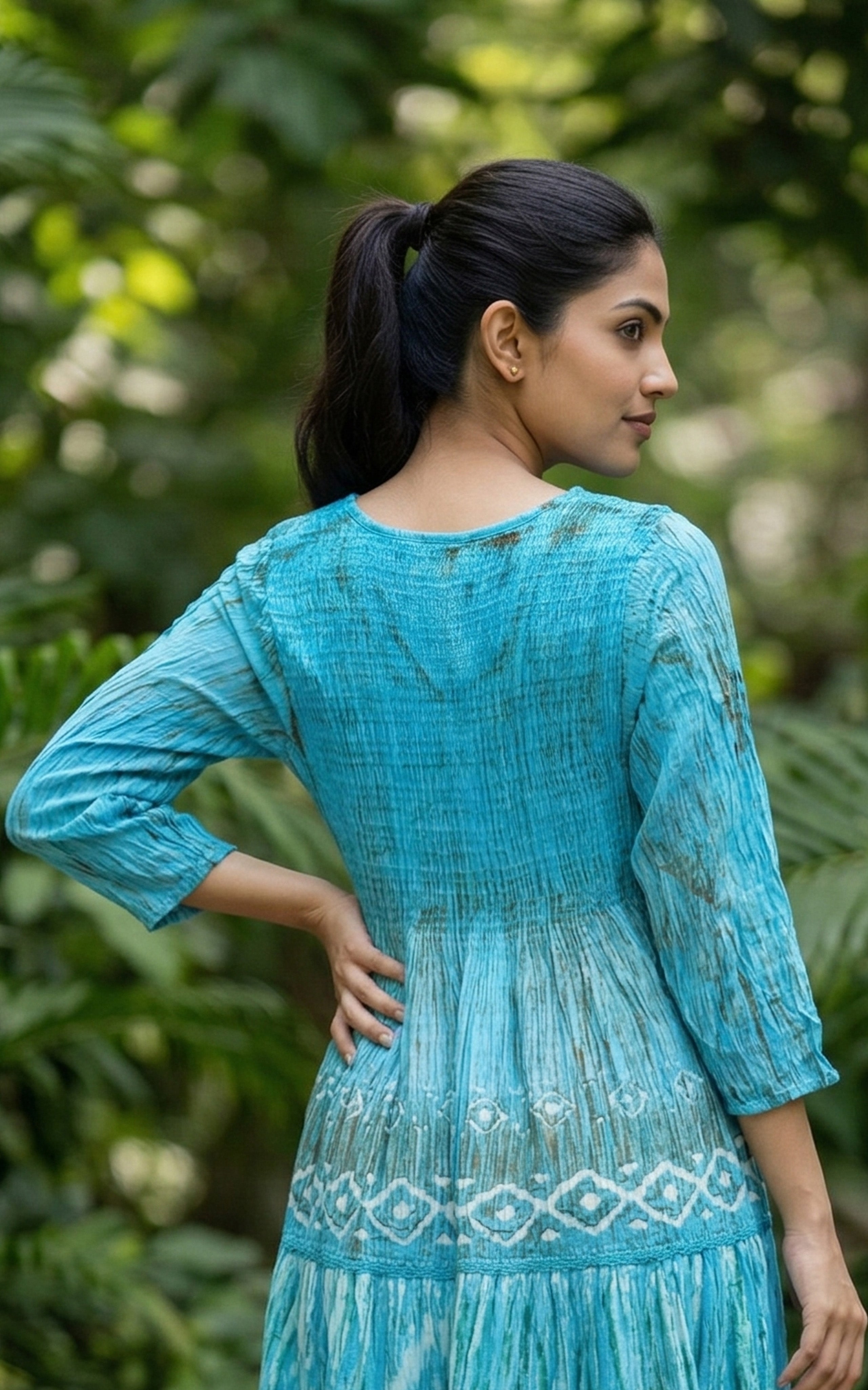 Round back necked maxi for women's 
