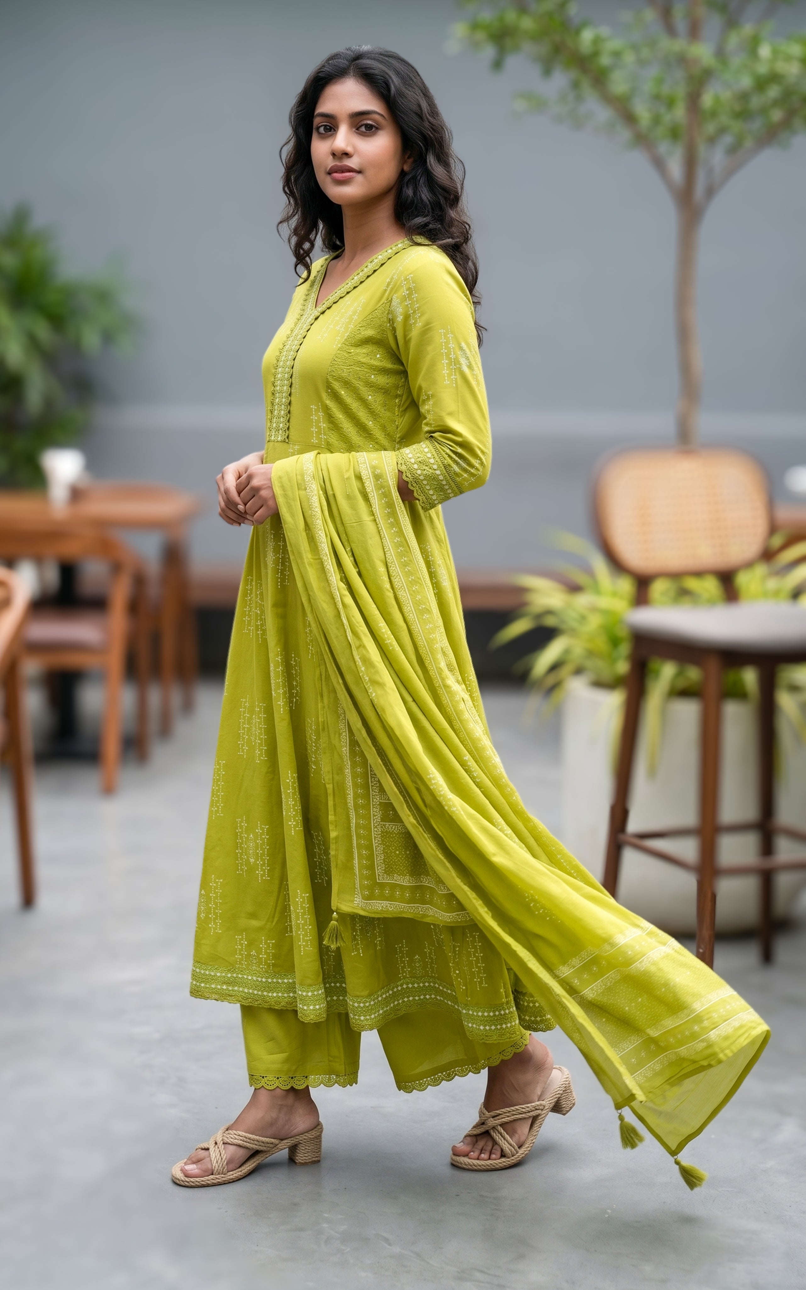 college wear stylish kurti with palazzo