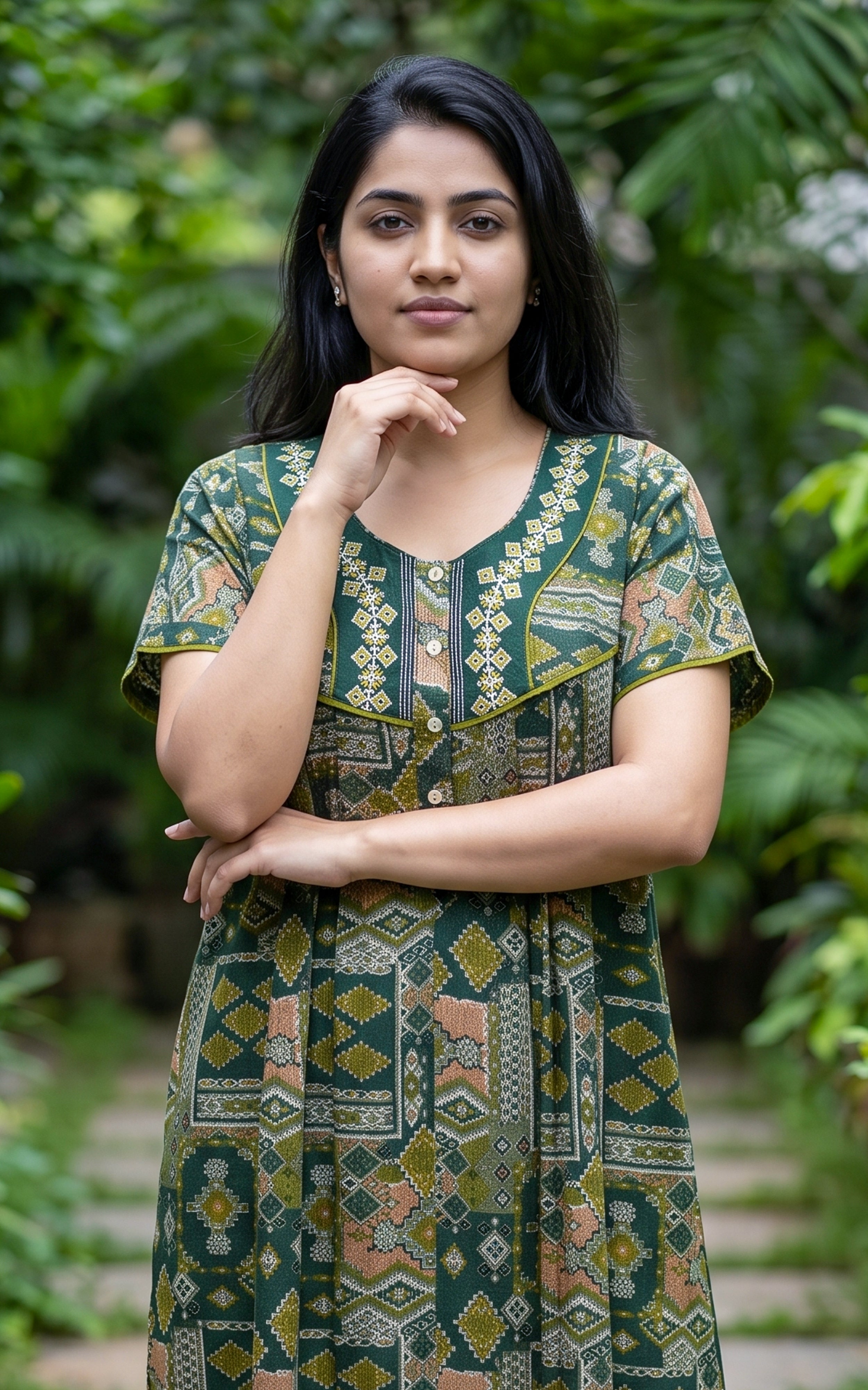 Cotton Straight Fit Nighty-164SS4