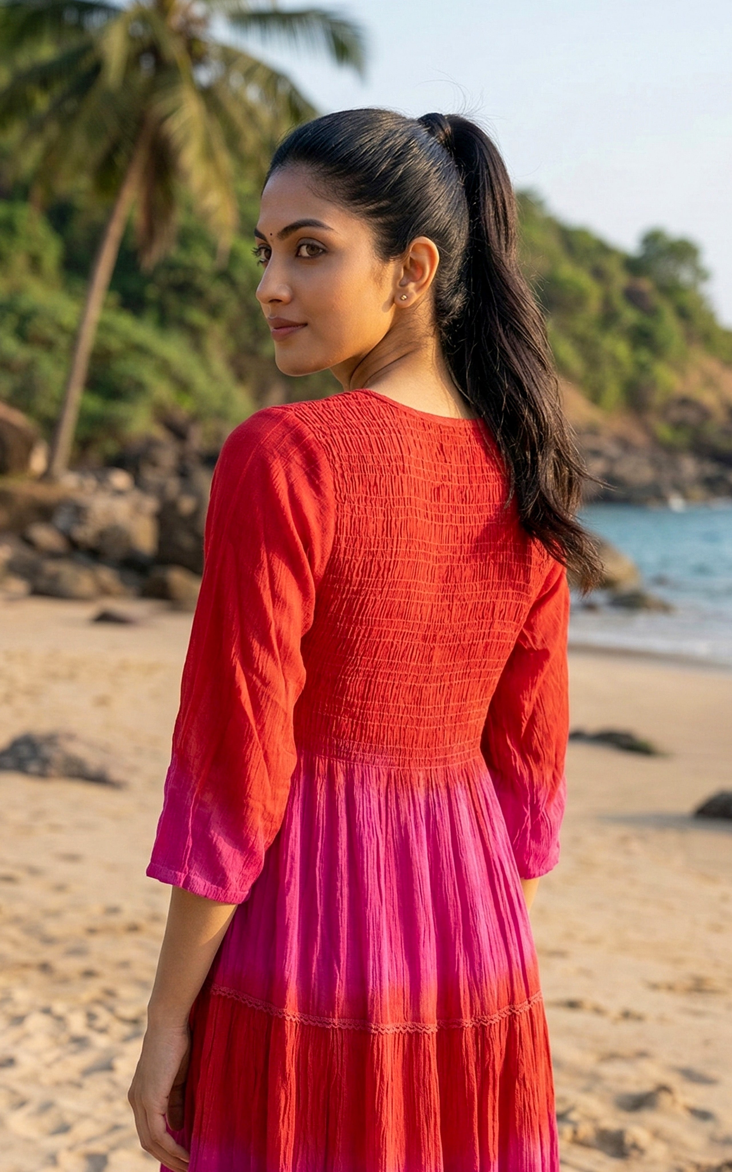 Round back necked maxi for women's 