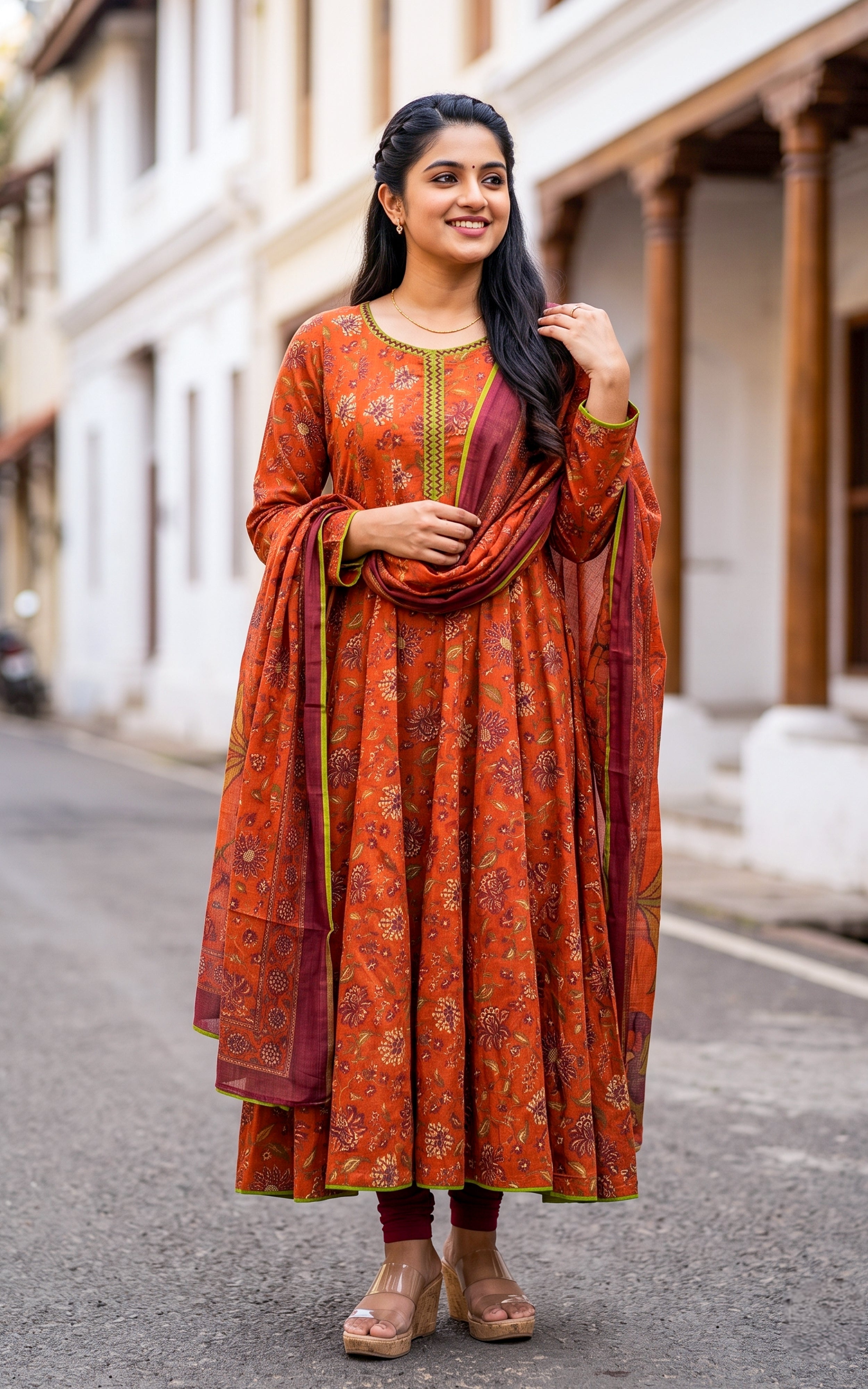 Thendral Rust (Kurti+Dupatta)