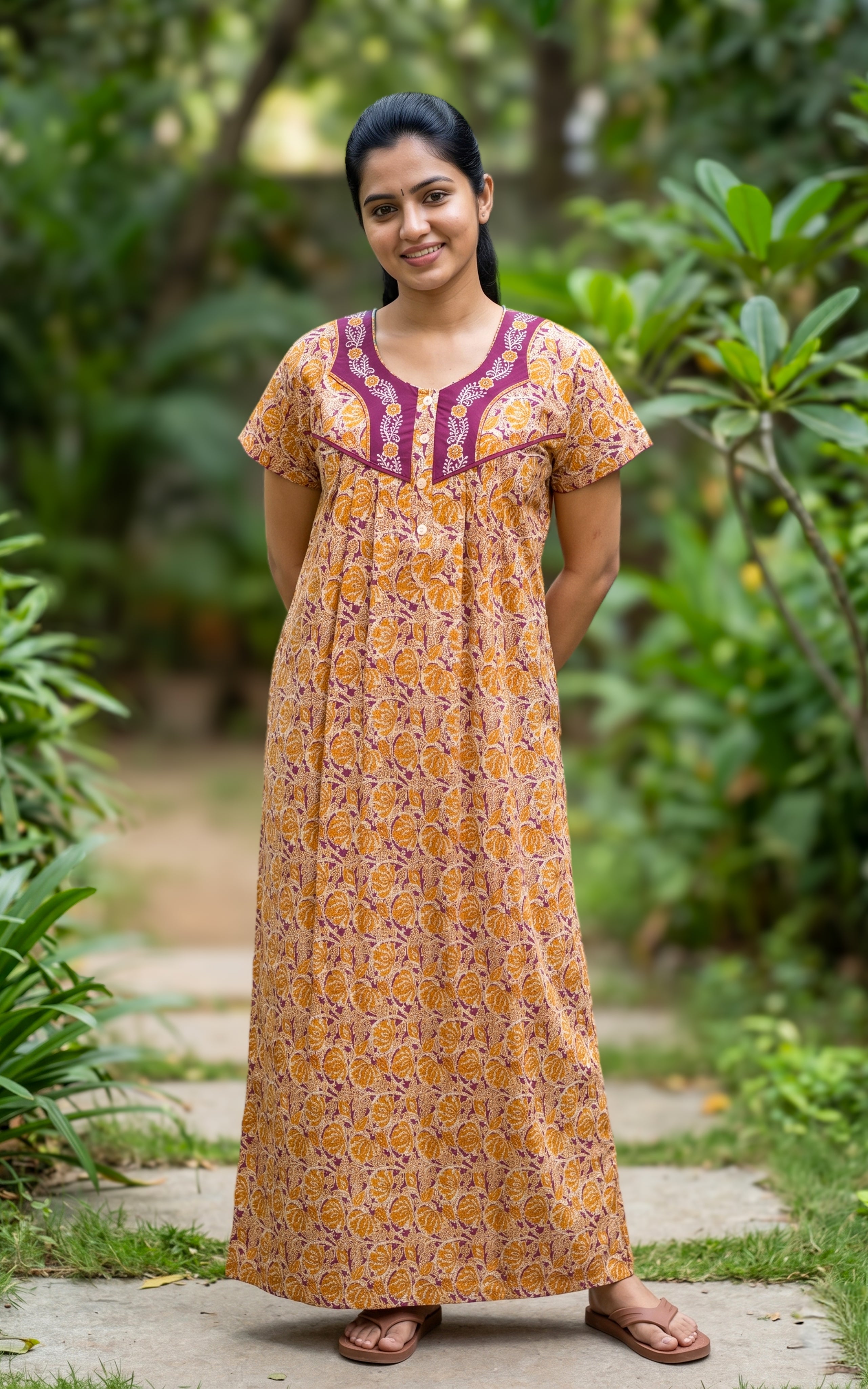 Cotton Straight Fit Nighty-160SS24