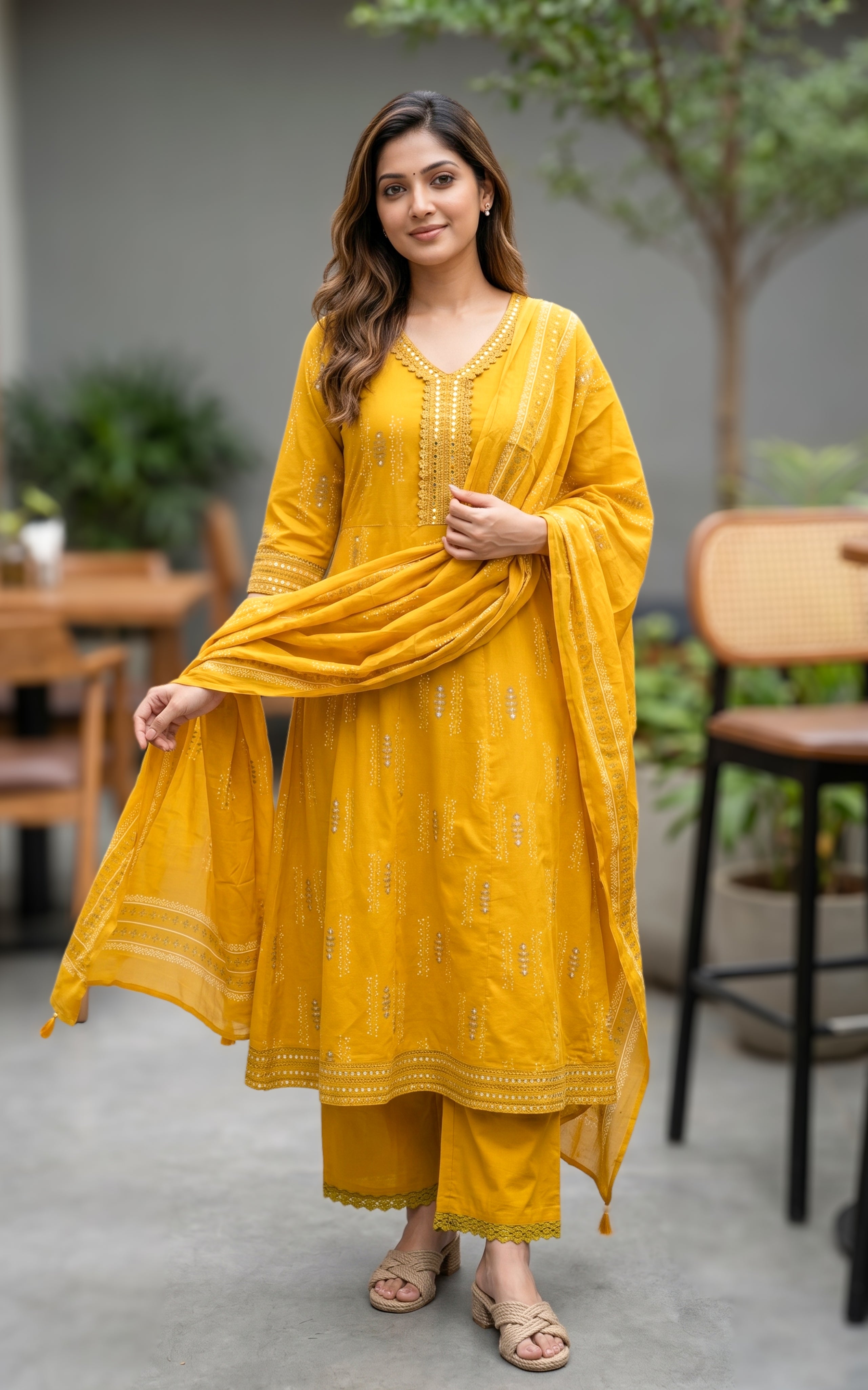 Sharmila Mustard (Kurti+Pant+Dupatta)