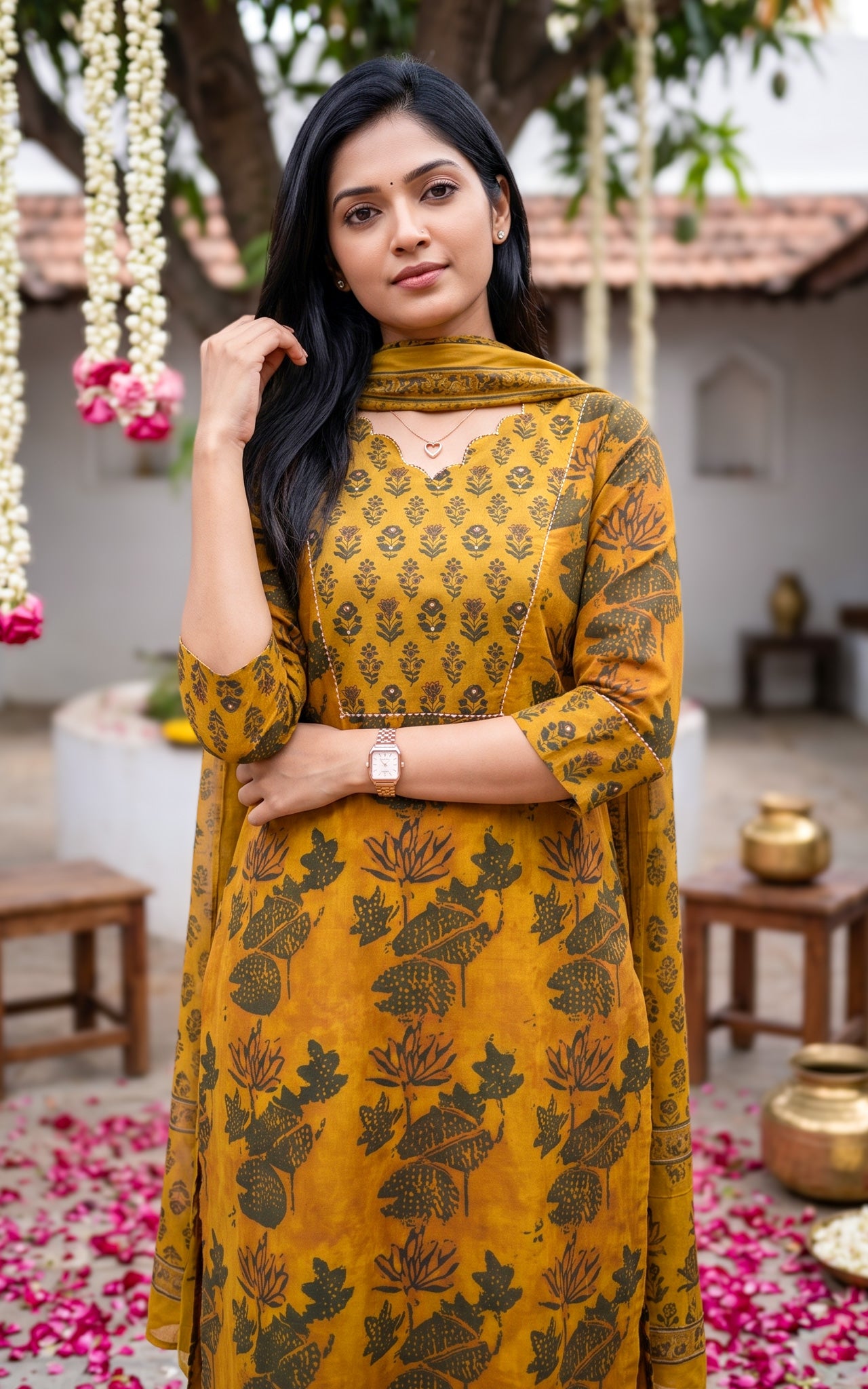 Gauthami A (Kurti+Pant+Dupatta)
