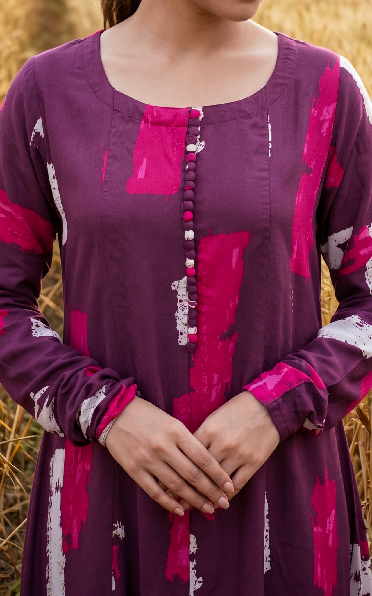 Purple Rayon Elegant Kurti for Women